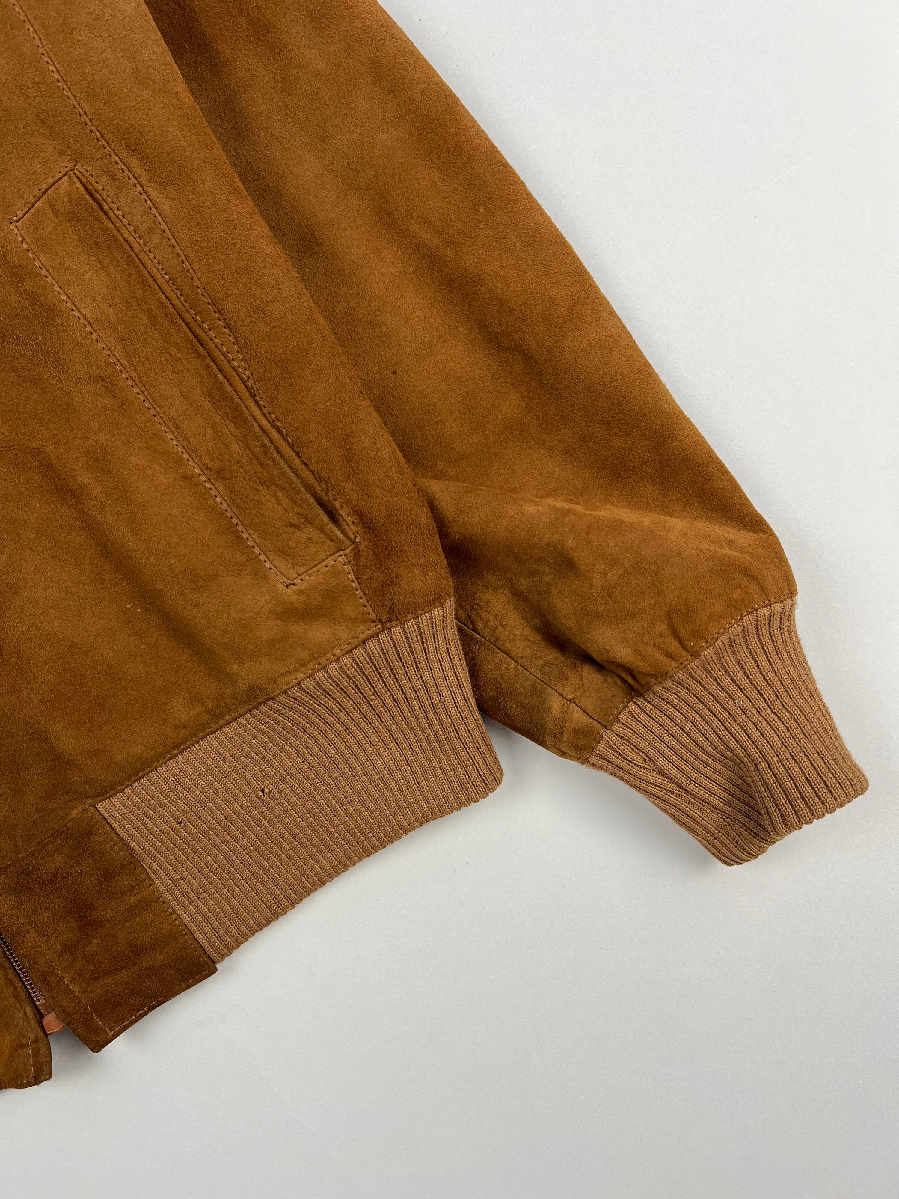 SUEDE BOMBER JACKET BROWN - S/M