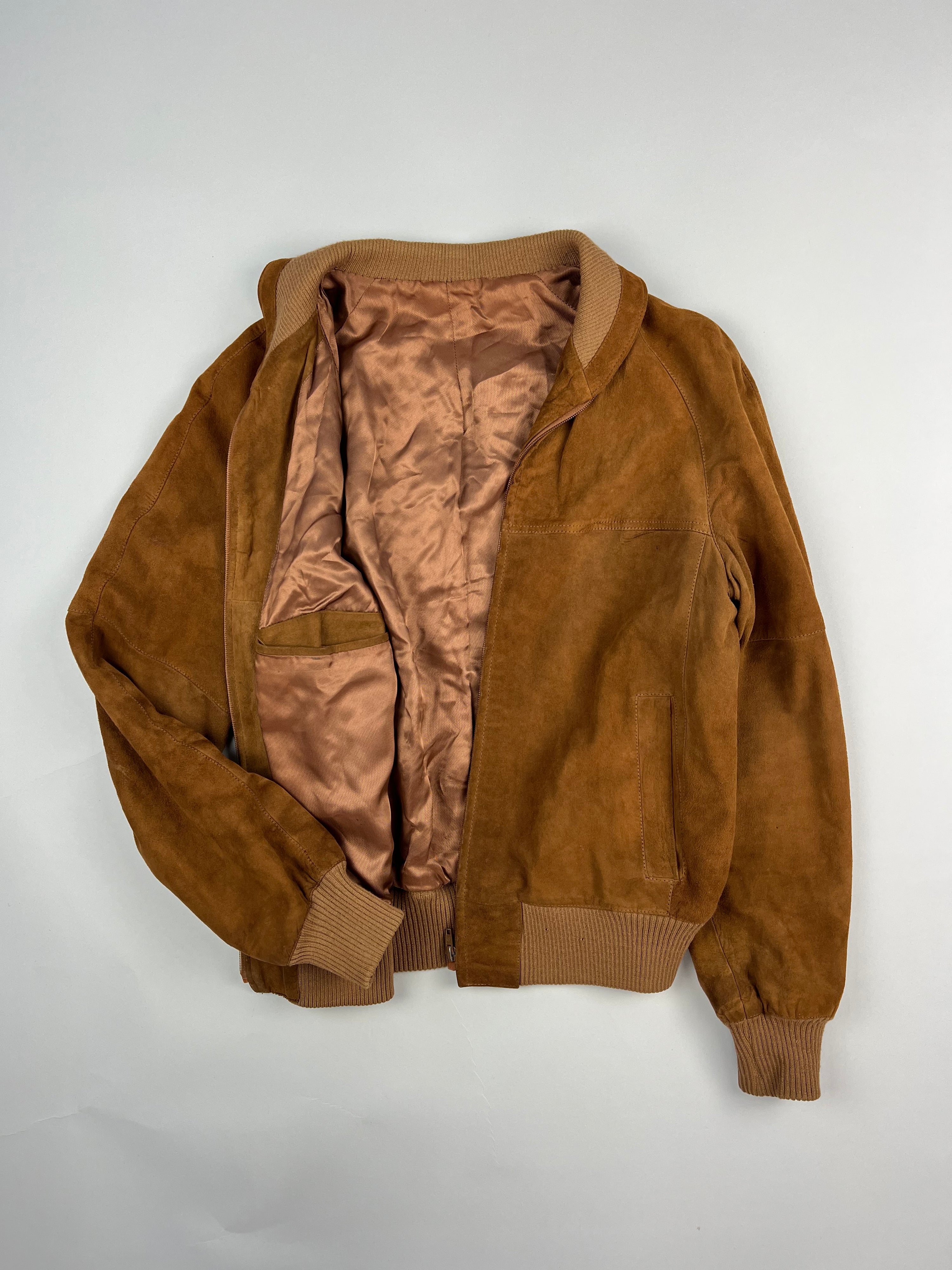 SUEDE BOMBER JACKET BROWN - S/M