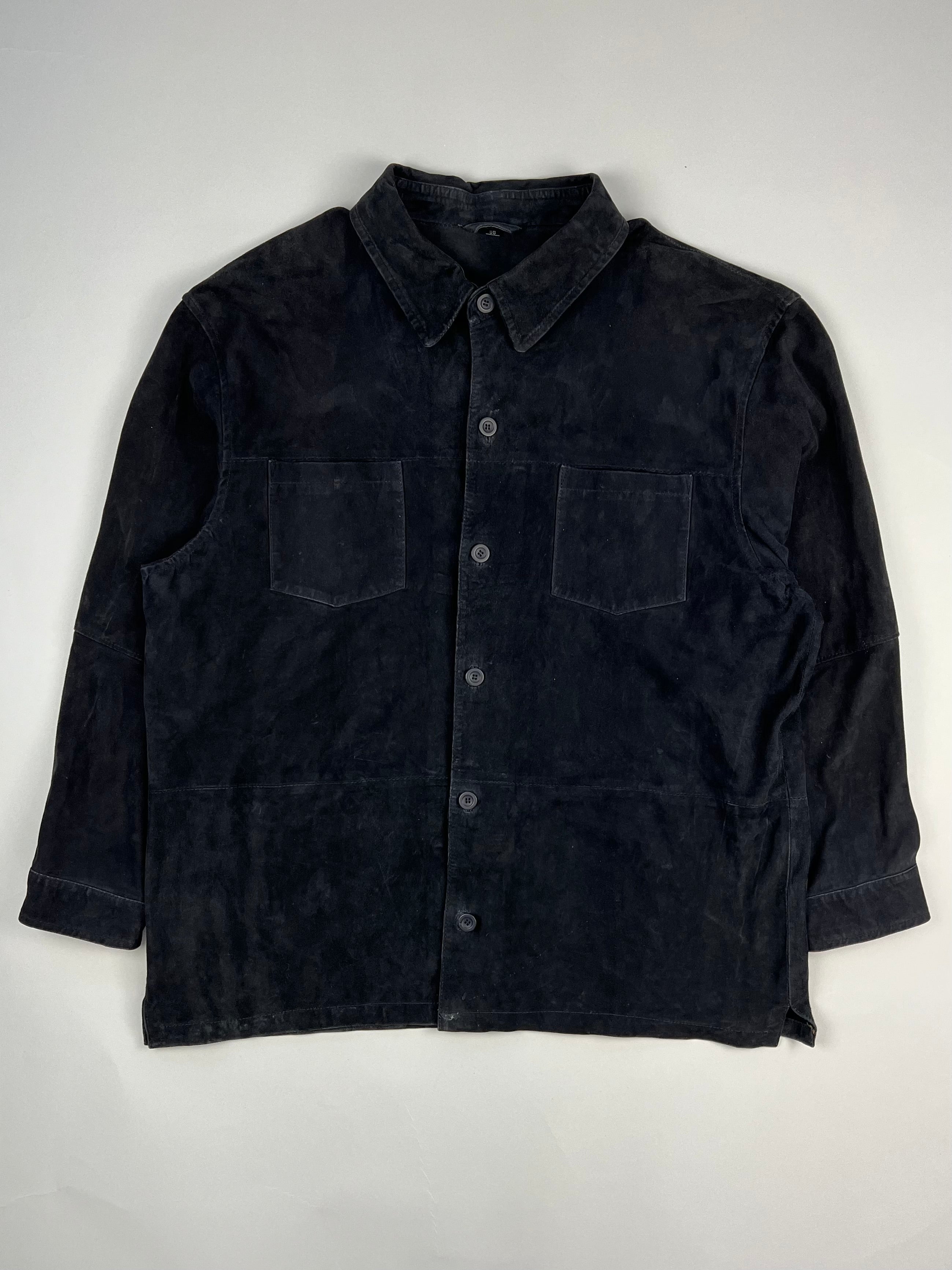 SUEDE SHIRT JACKET DARK BLUE - XL/XXL