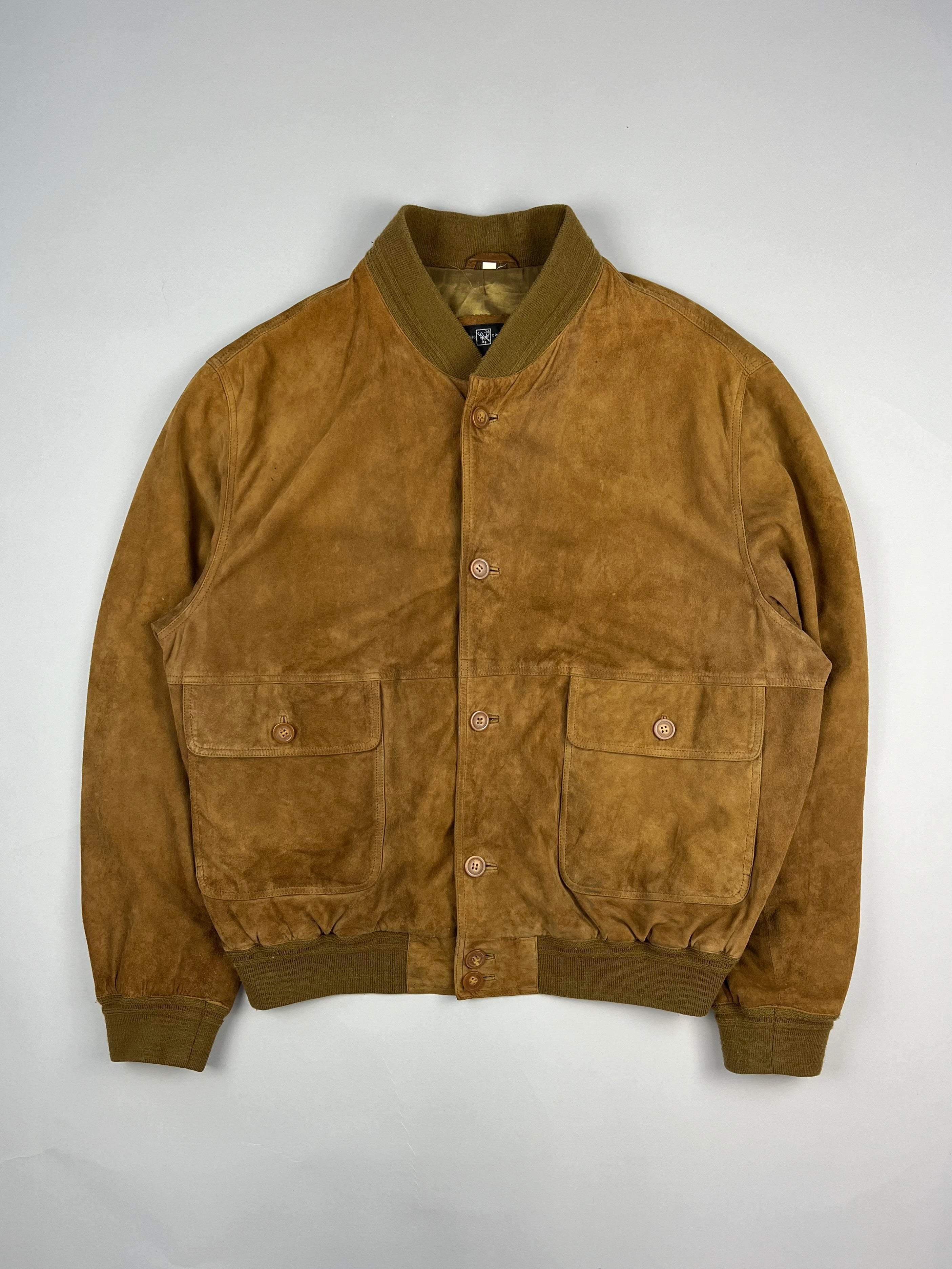 SUEDE BOMBER JACKET BROWN - XL/XXL