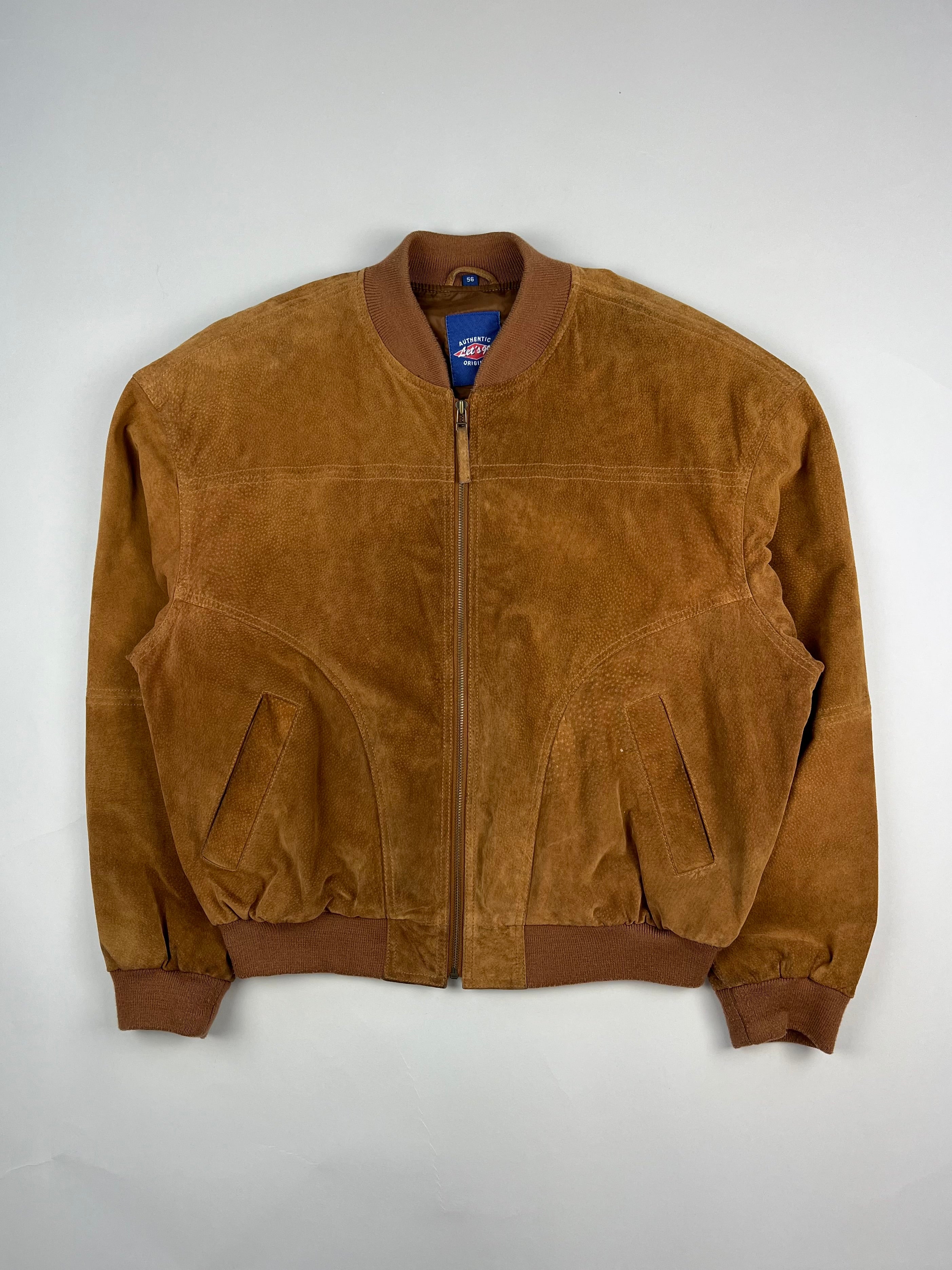 SUEDE BOMBER JACKET BROWN - XL/XXL