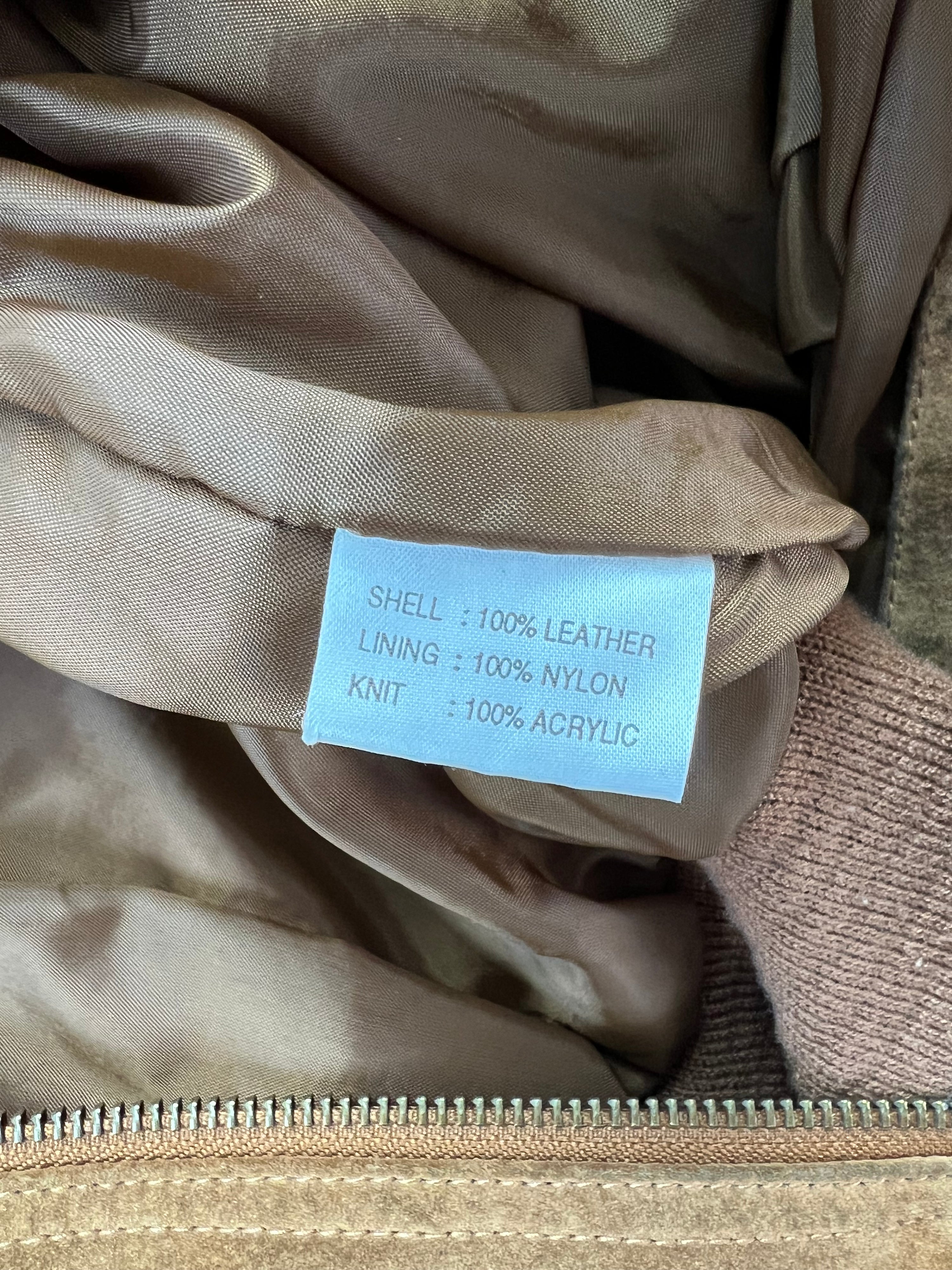 SUEDE BOMBER JACKET BROWN - XL/XXL