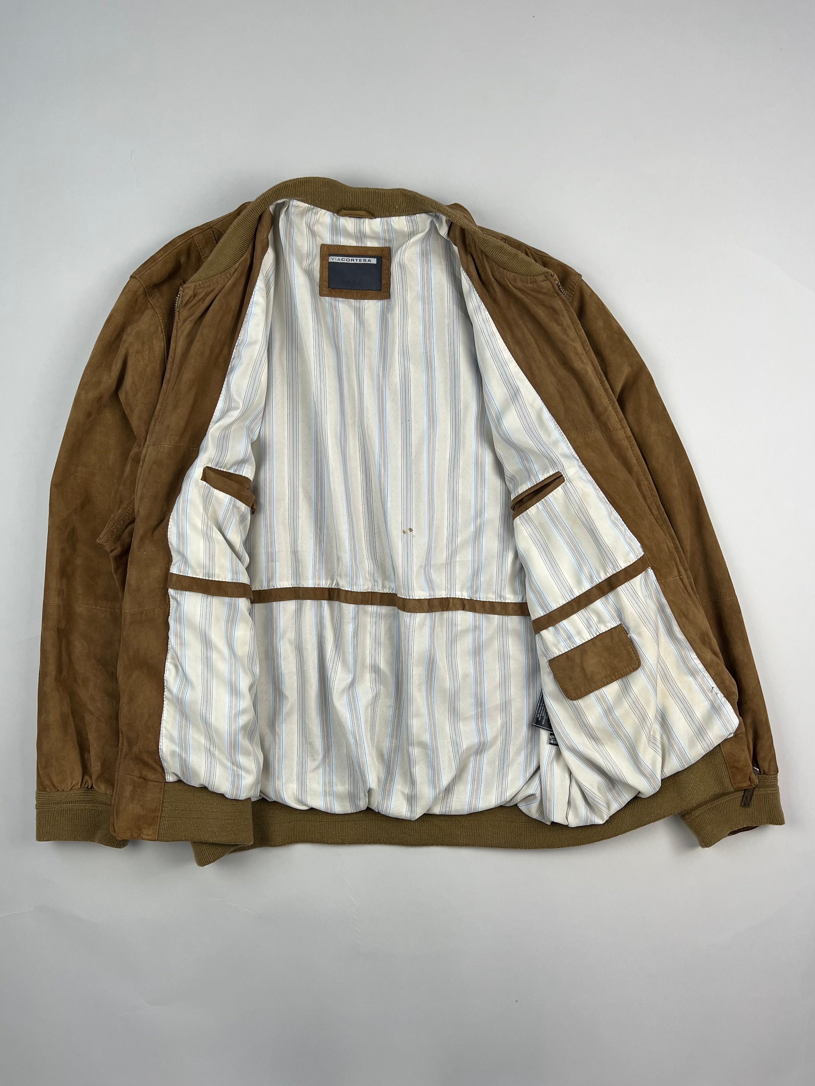 SUEDE BOMBER JACKET BROWN - XL/XXL