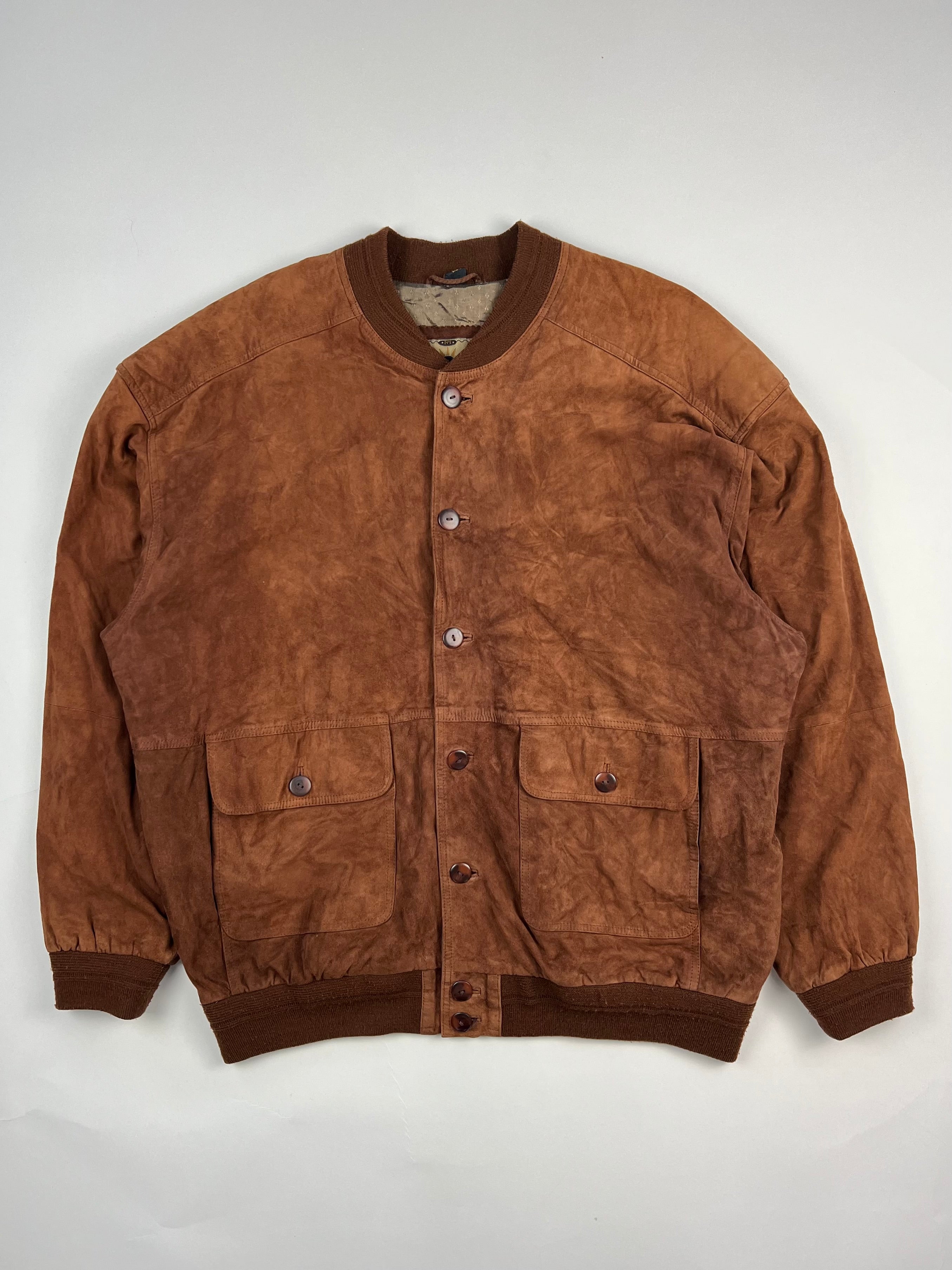 SUEDE BOMBER JACKET BROWN - XL