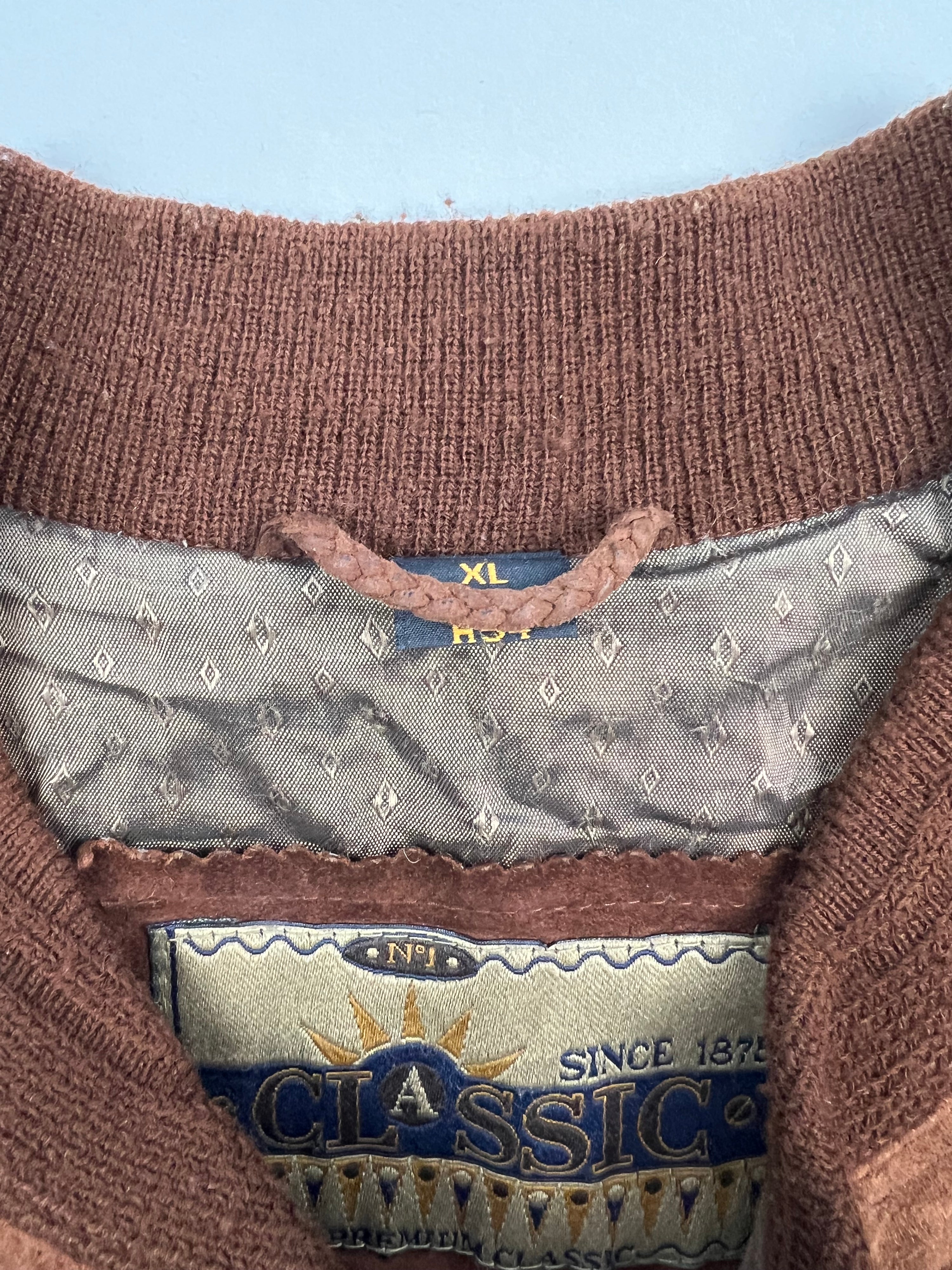SUEDE BOMBER JACKET BROWN - XL