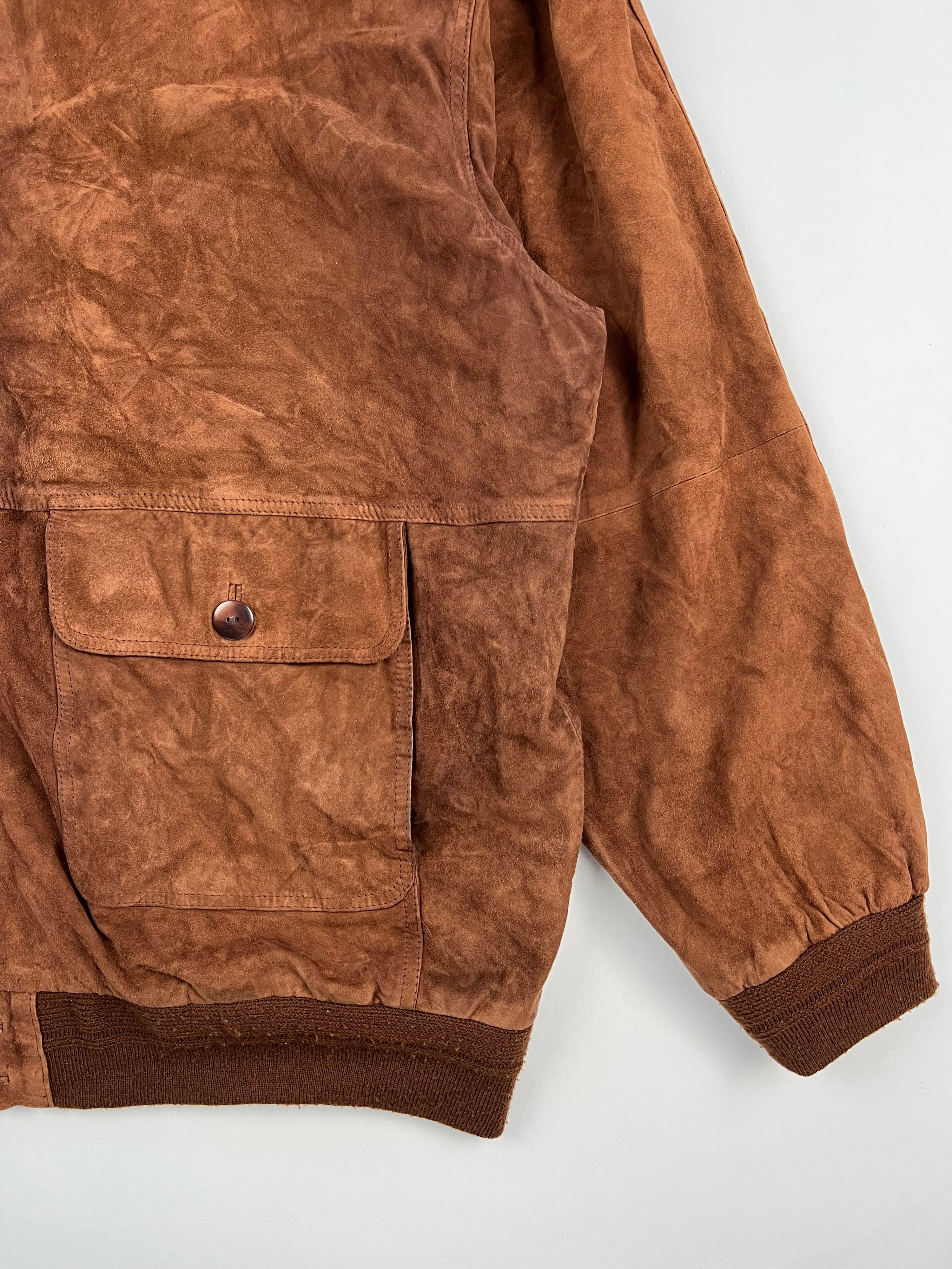 SUEDE BOMBER JACKET BROWN - XL