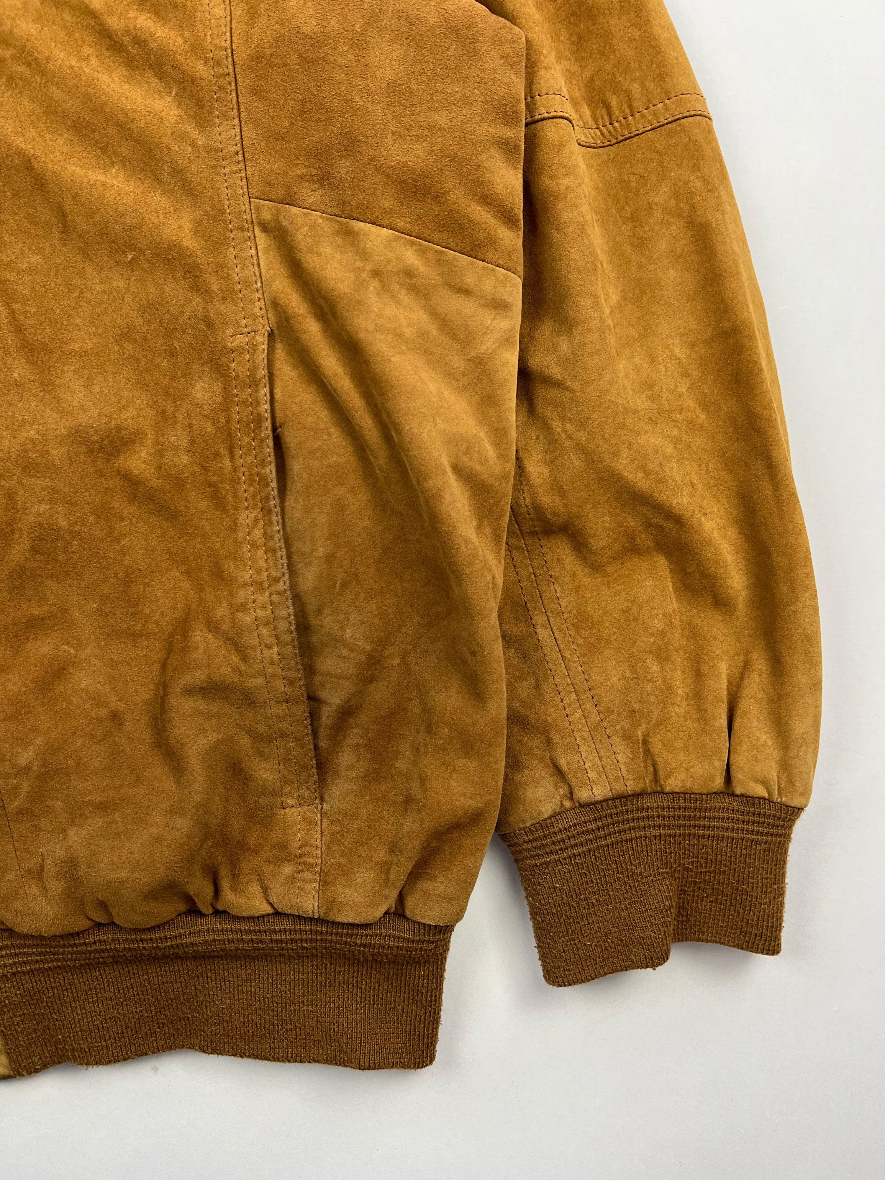 SUEDE BOMBER JACKET BROWN - XL/XXL
