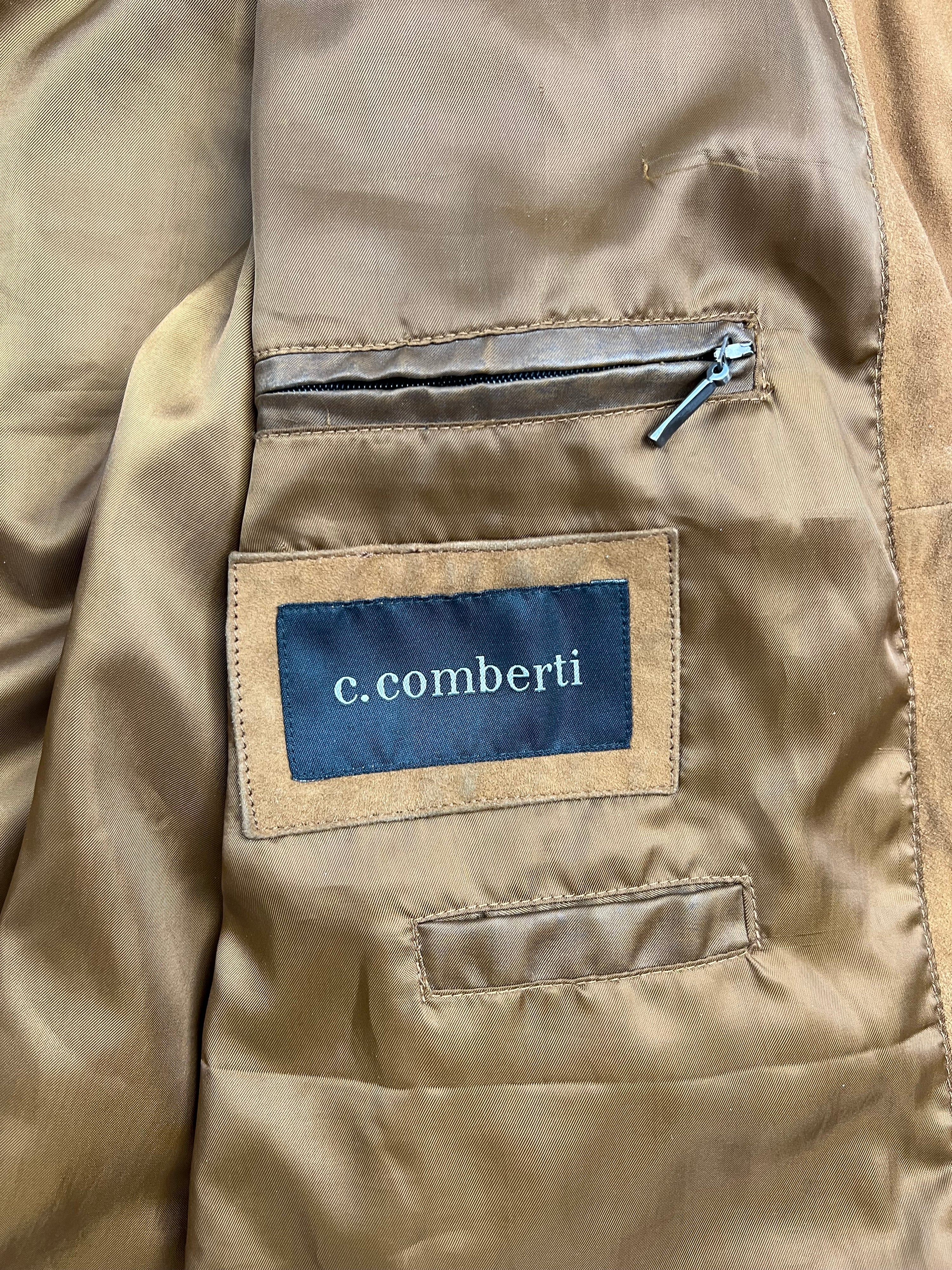 SUEDE BOMBER JACKET BROWN - XL/XXL