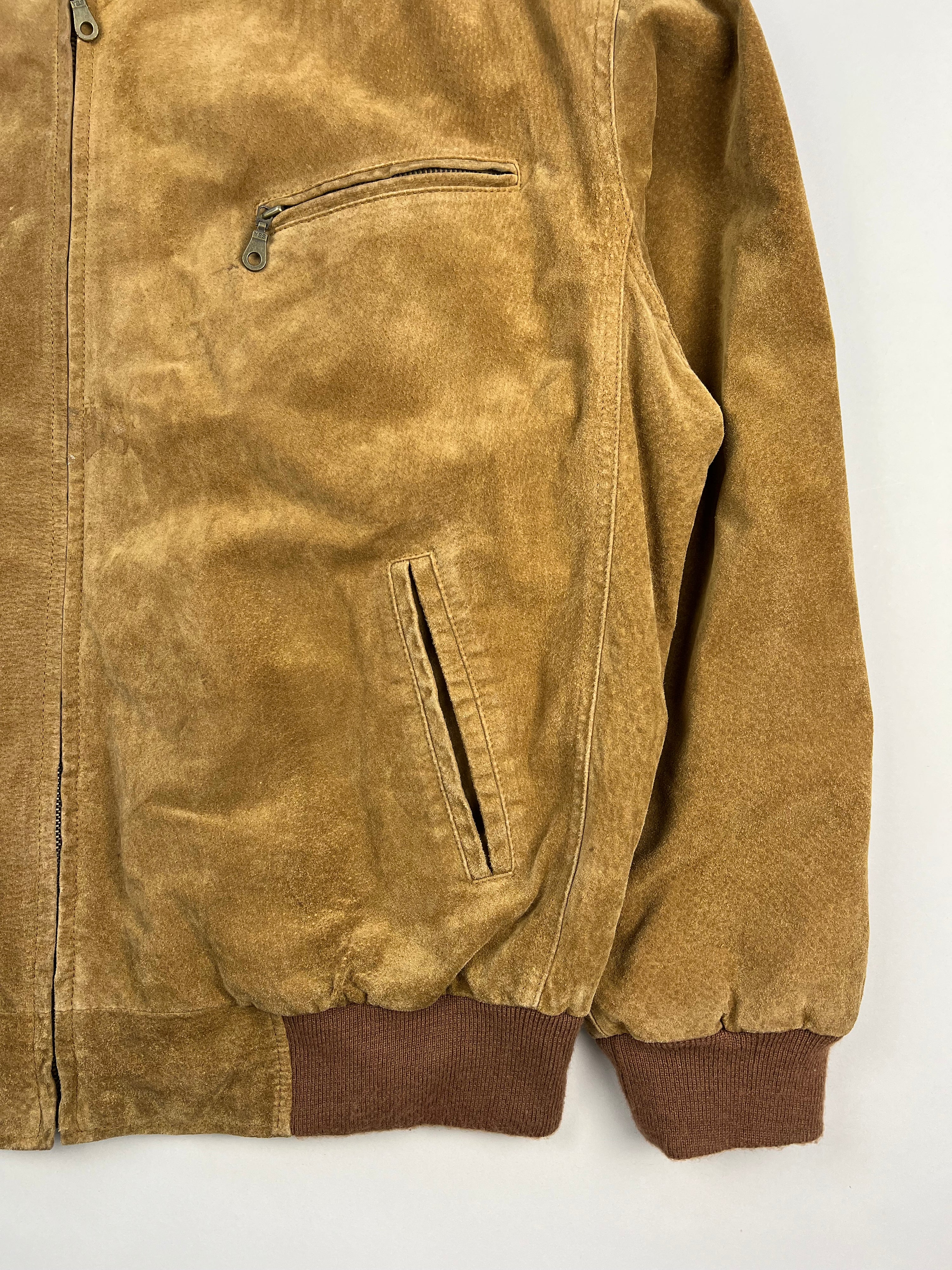 SUEDE BOMBER JACKET BROWN - XL/XXL