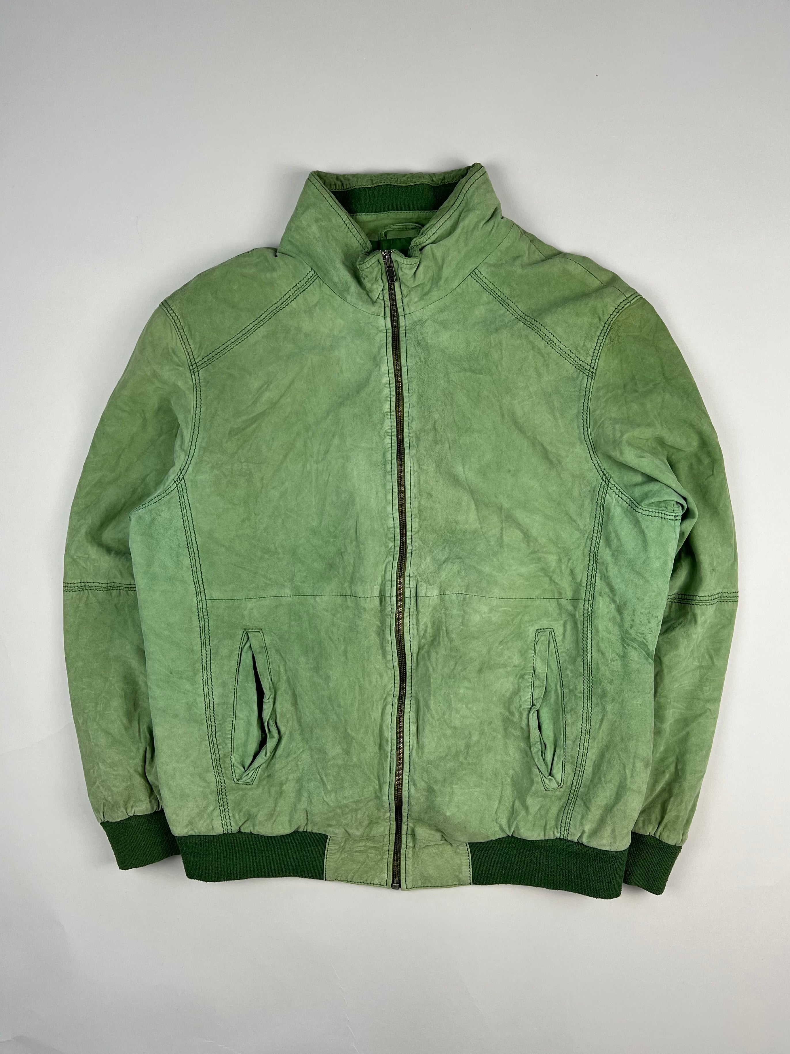 SUEDE BOMBER JACKET GREEN - S/M