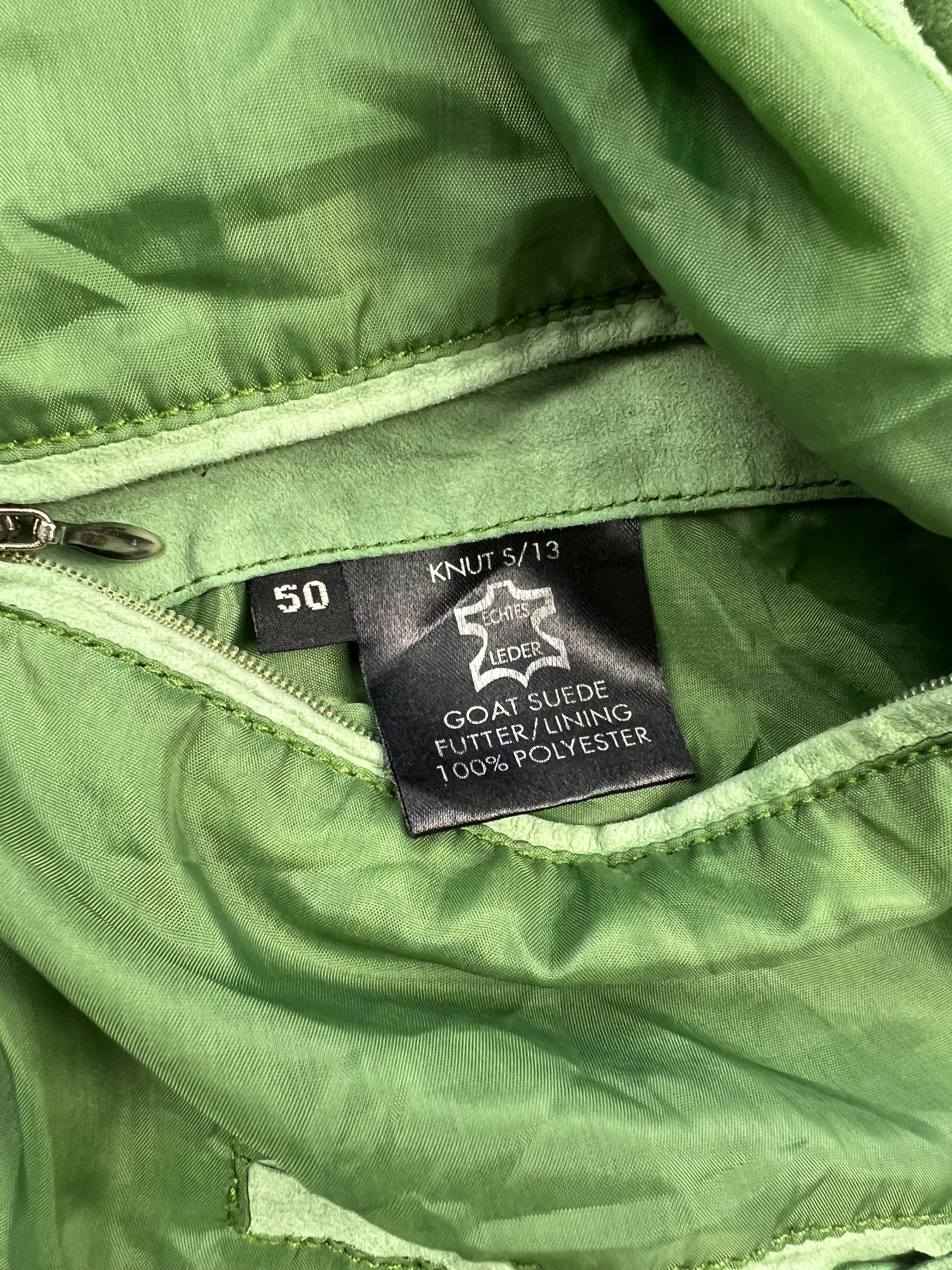 SUEDE BOMBER JACKET GREEN - S/M