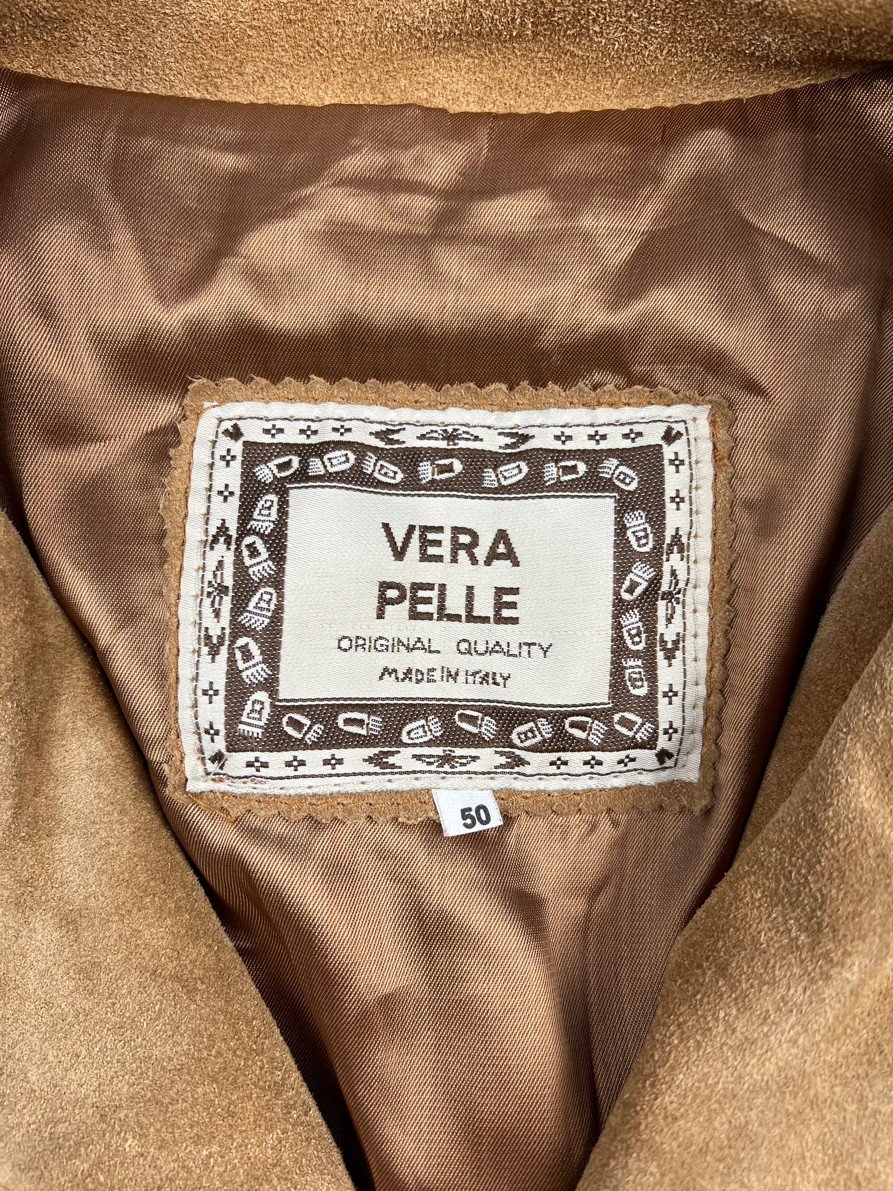 SUEDE BLAZER MID LENGTH JACKET BROWN - L/XL