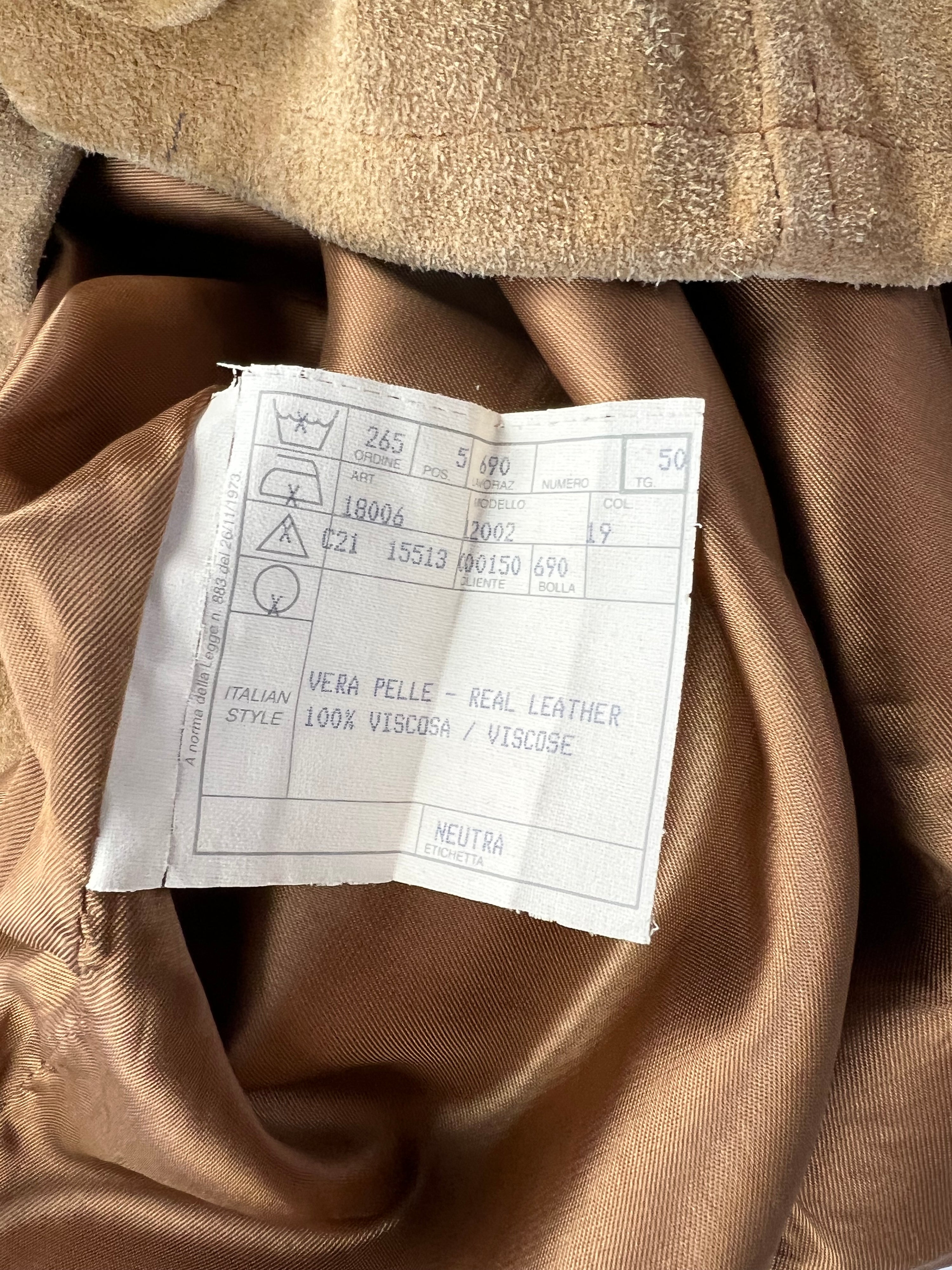 SUEDE BLAZER MID LENGTH JACKET BROWN - L/XL