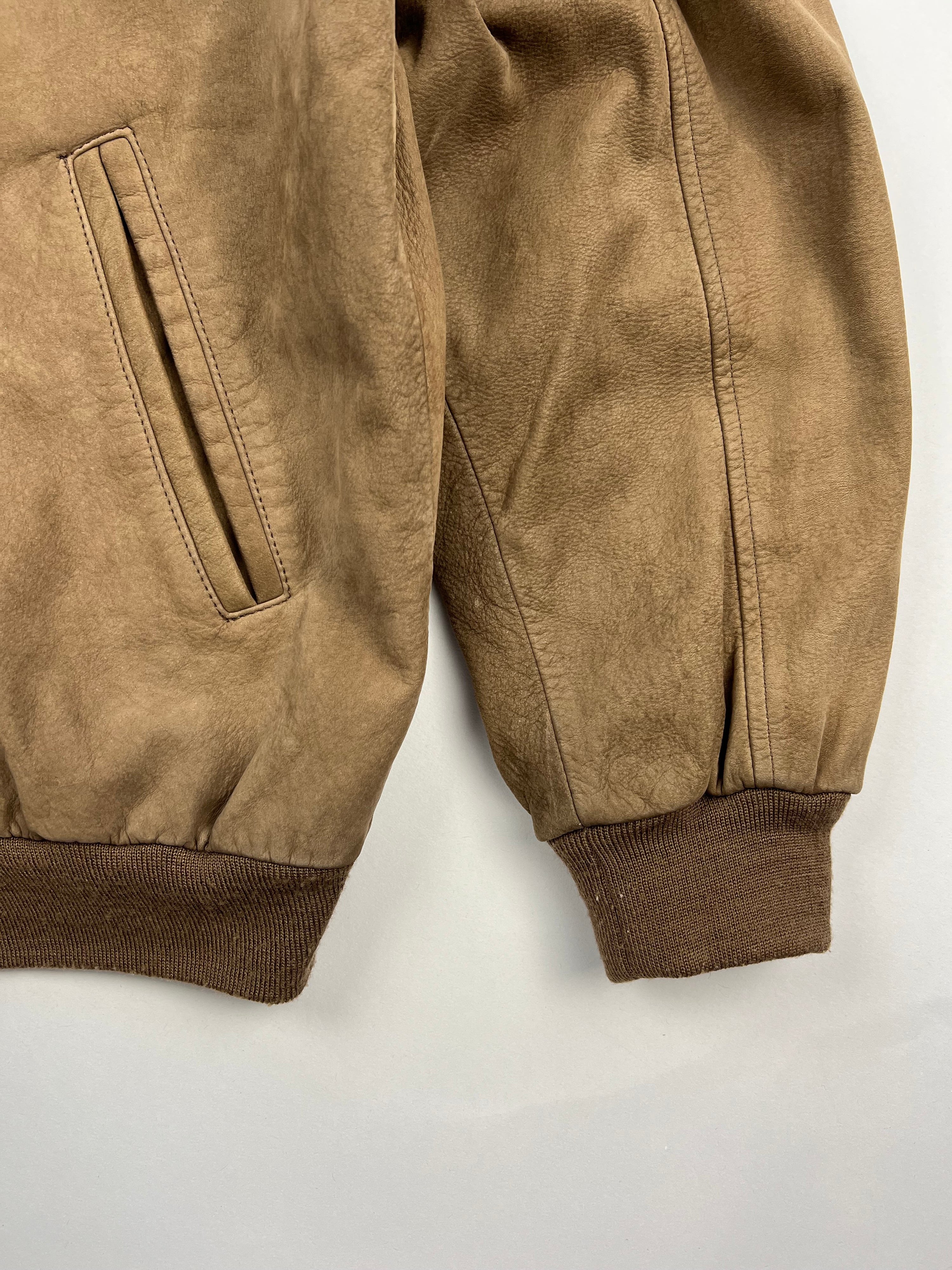 SUEDE BOMBER JACKET BROWN - S