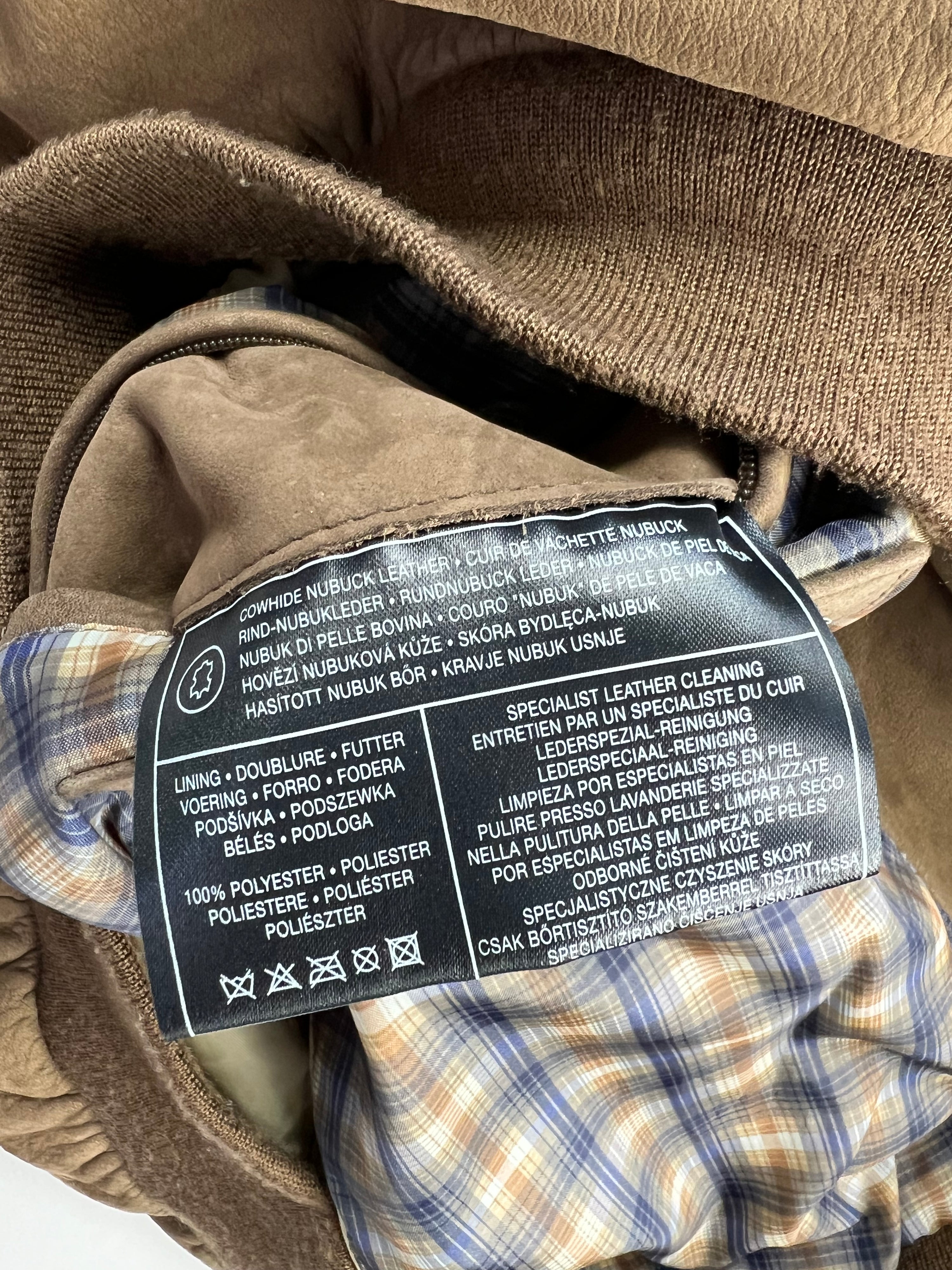 SUEDE BOMBER JACKET BROWN - S