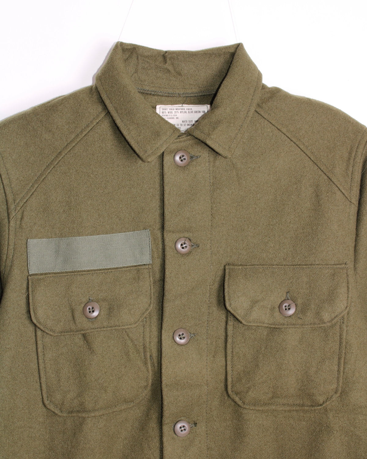 US ARMY VINTAGE OG 108 WOOL SHIRT OLIVE GREEN - SMALL
