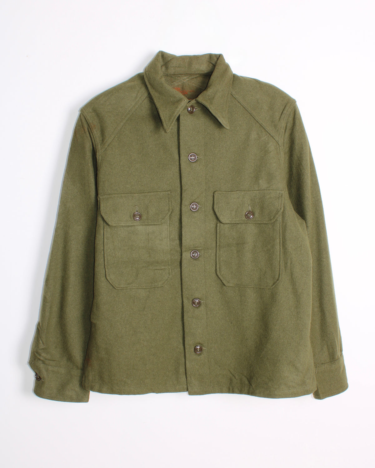 US ARMY VINTAGE OG 108 WOOL SHIRT OLIVE GREEN - M/L