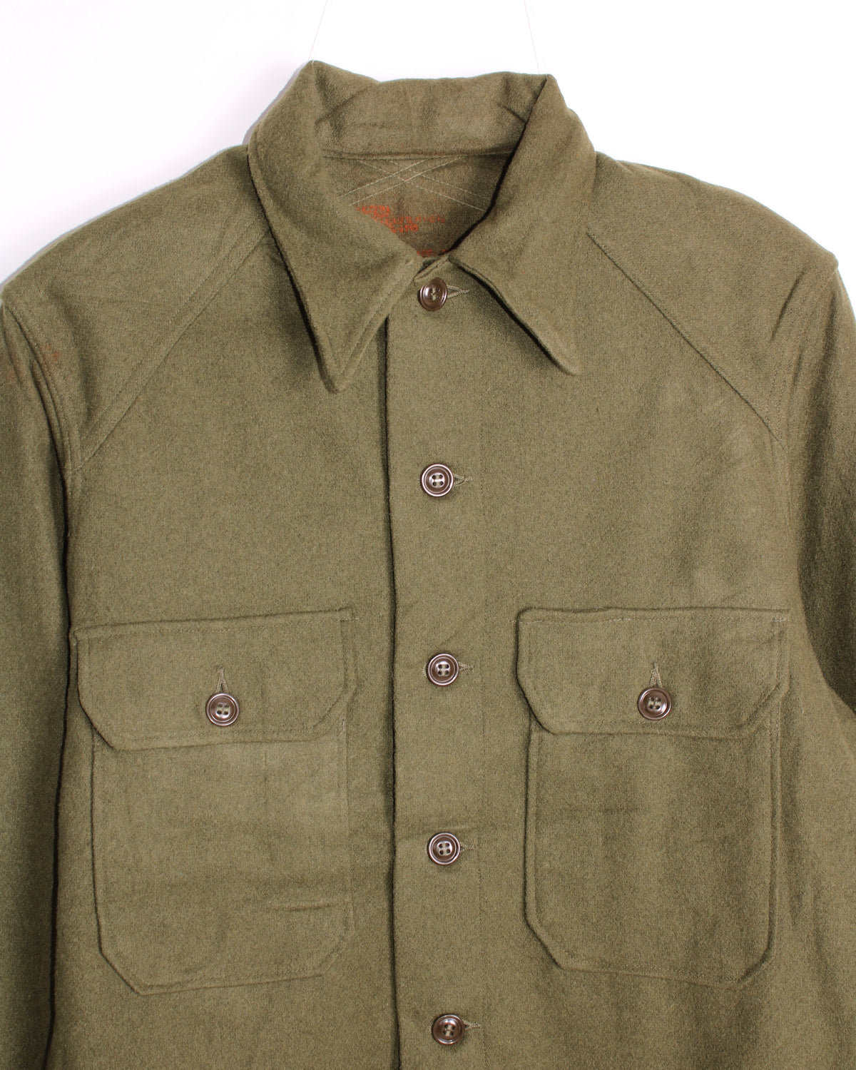 US ARMY VINTAGE OG 108 WOOL SHIRT OLIVE GREEN - M/L