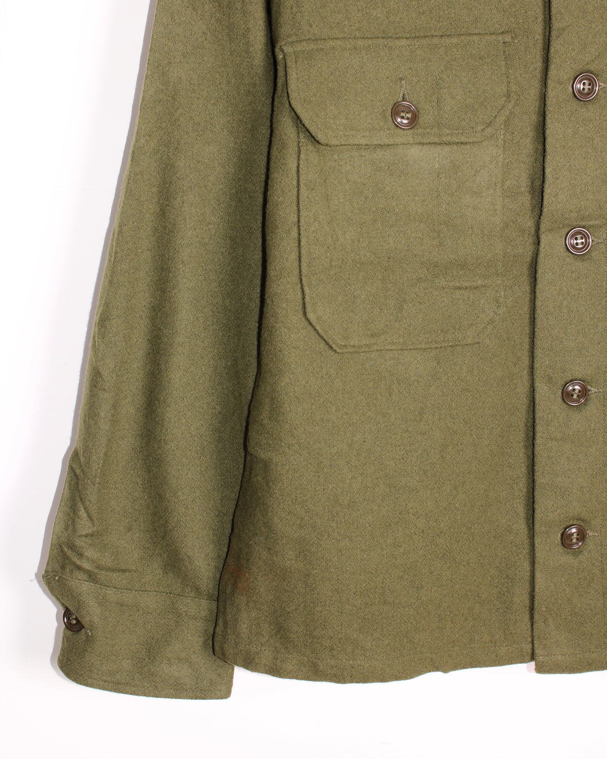US ARMY VINTAGE OG 108 WOOL SHIRT OLIVE GREEN - M/L