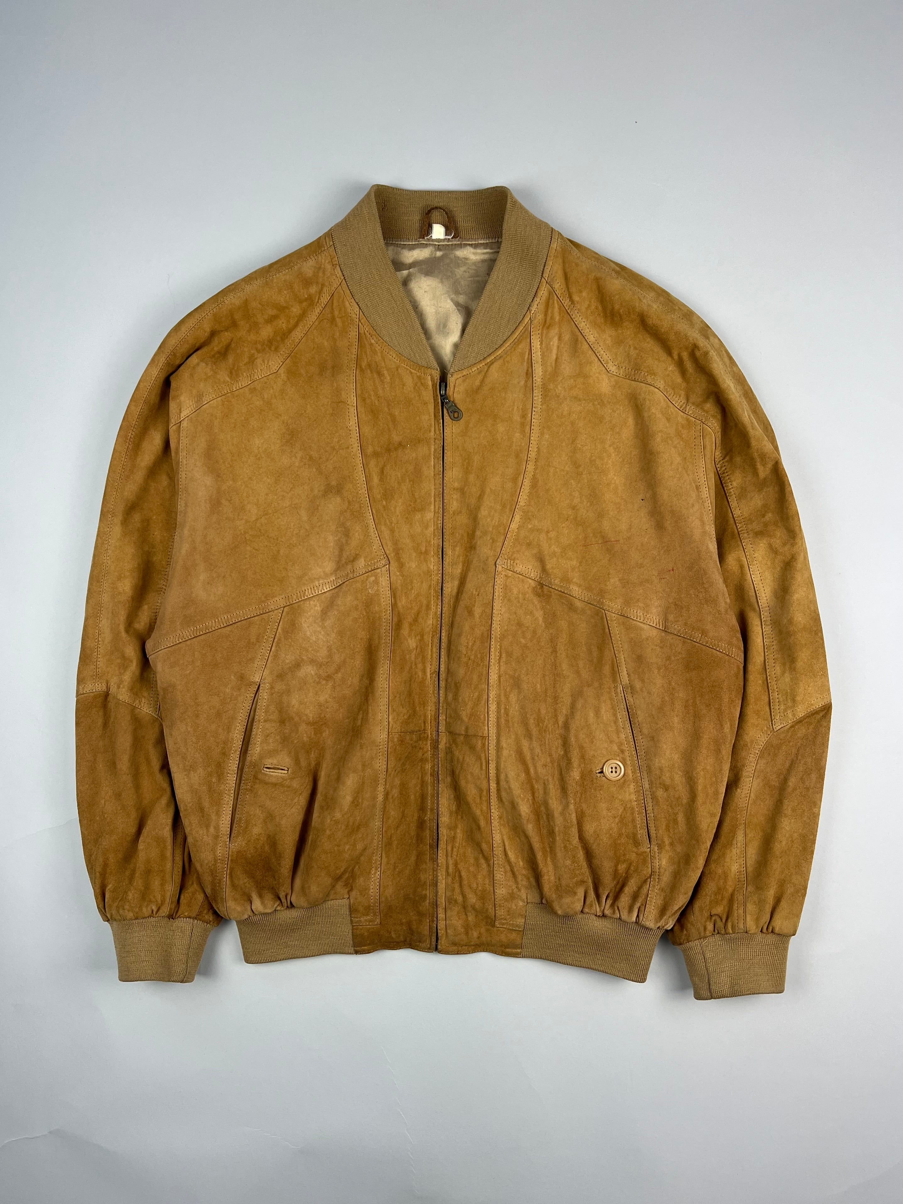SUEDE BOMBER JACKET LIGHT BROWN - L/XL