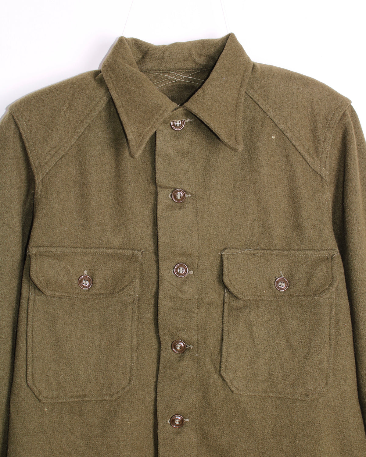US ARMY VINTAGE OG 108 WOOL SHIRT OLIVE GREEN - M/L
