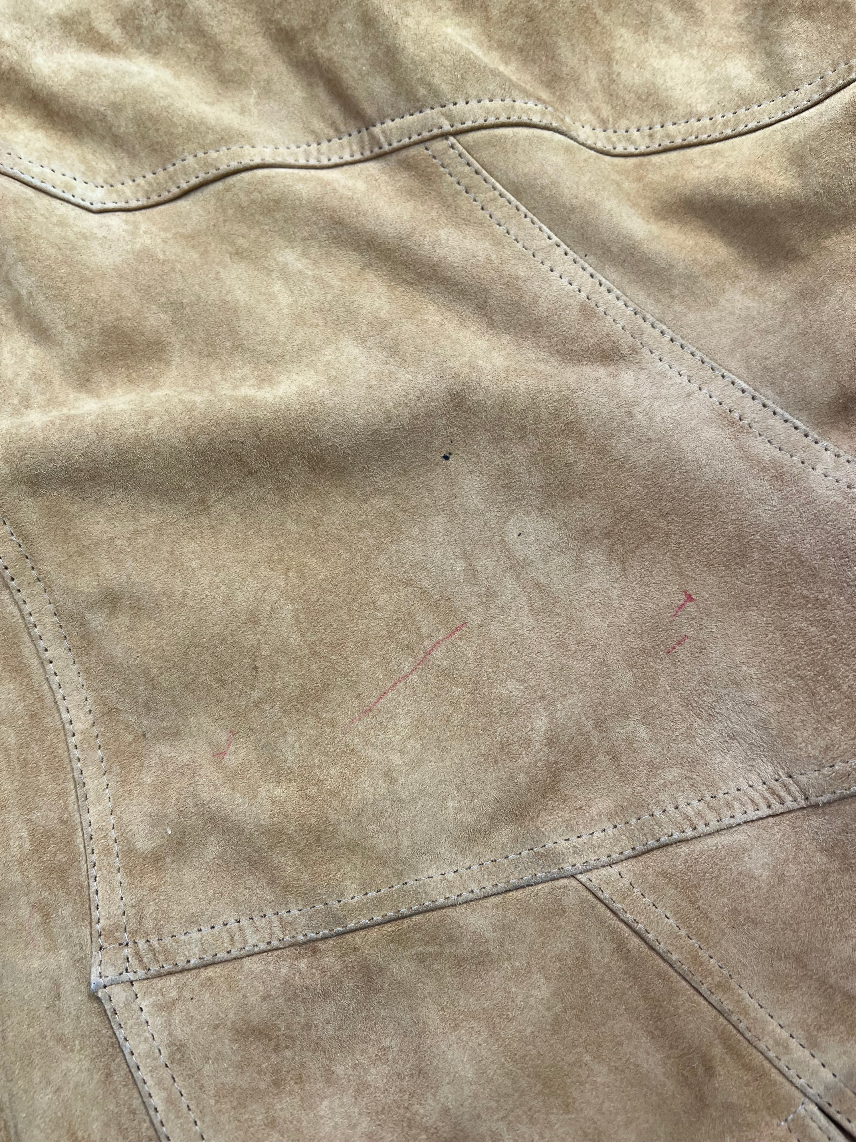 SUEDE BOMBER JACKET LIGHT BROWN - L/XL