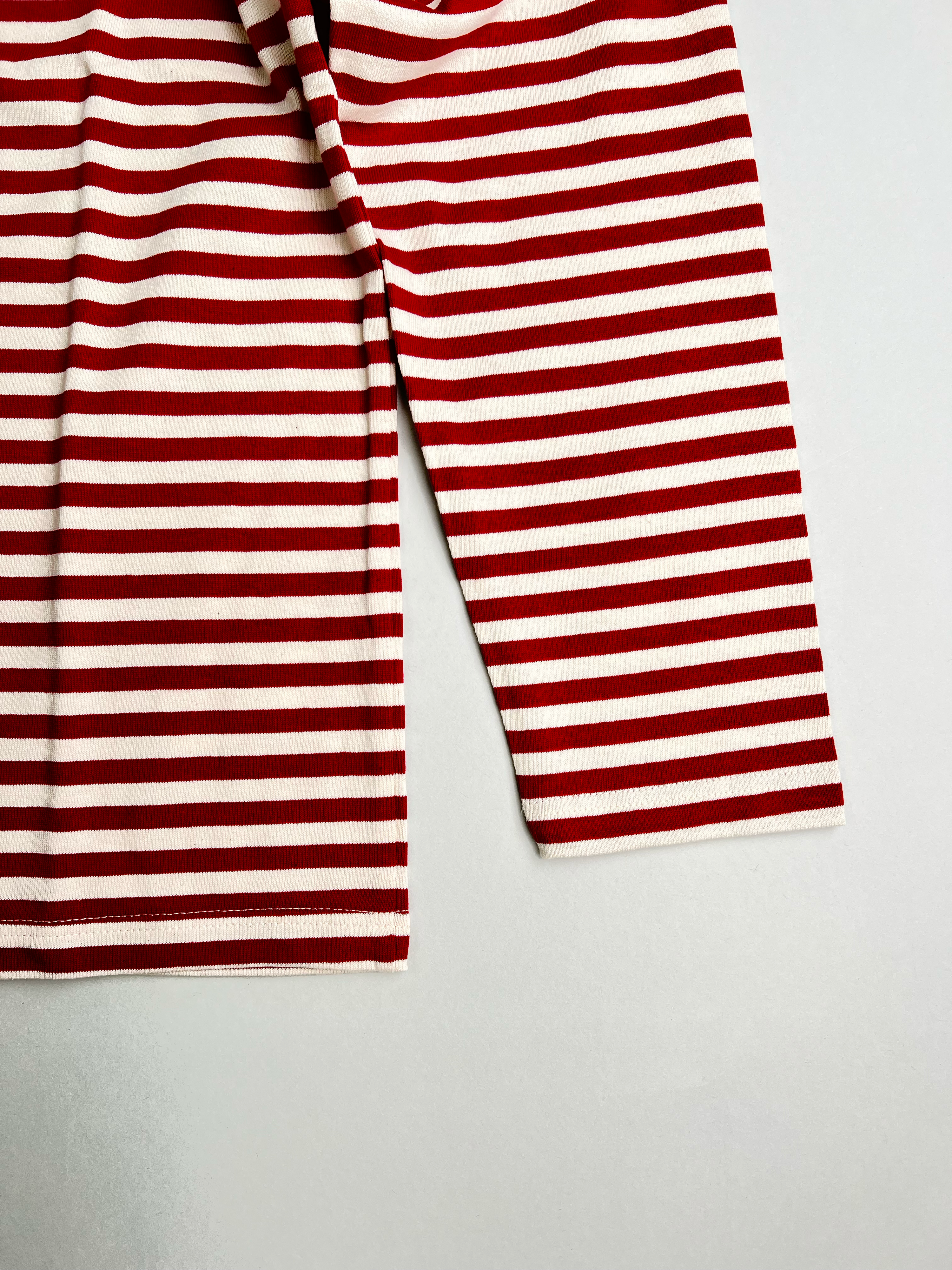 TELNYASHKA STRIPED COTTON LONG SLEEVE SHIRT RUSSIAN ARMY RED