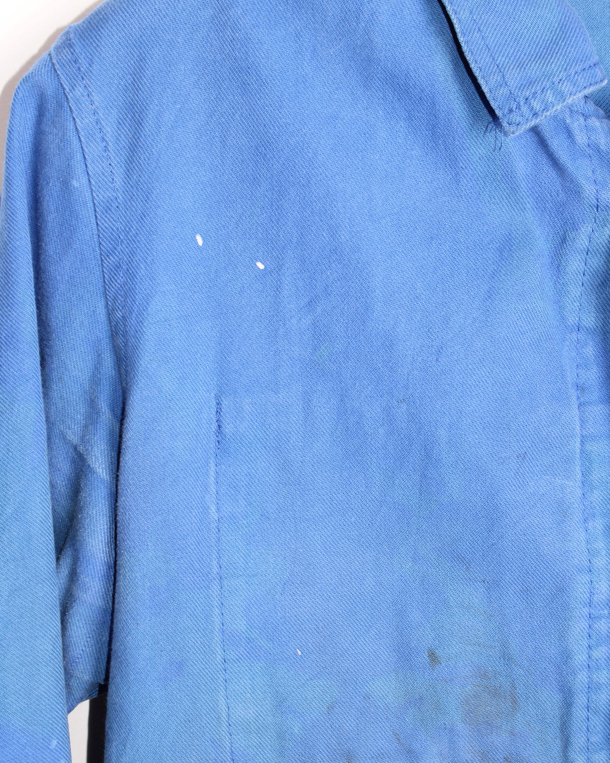 VINTAGE FADED WORK CHORE JACKET SPLATTER BLEU DE TRAVAIL - M/L