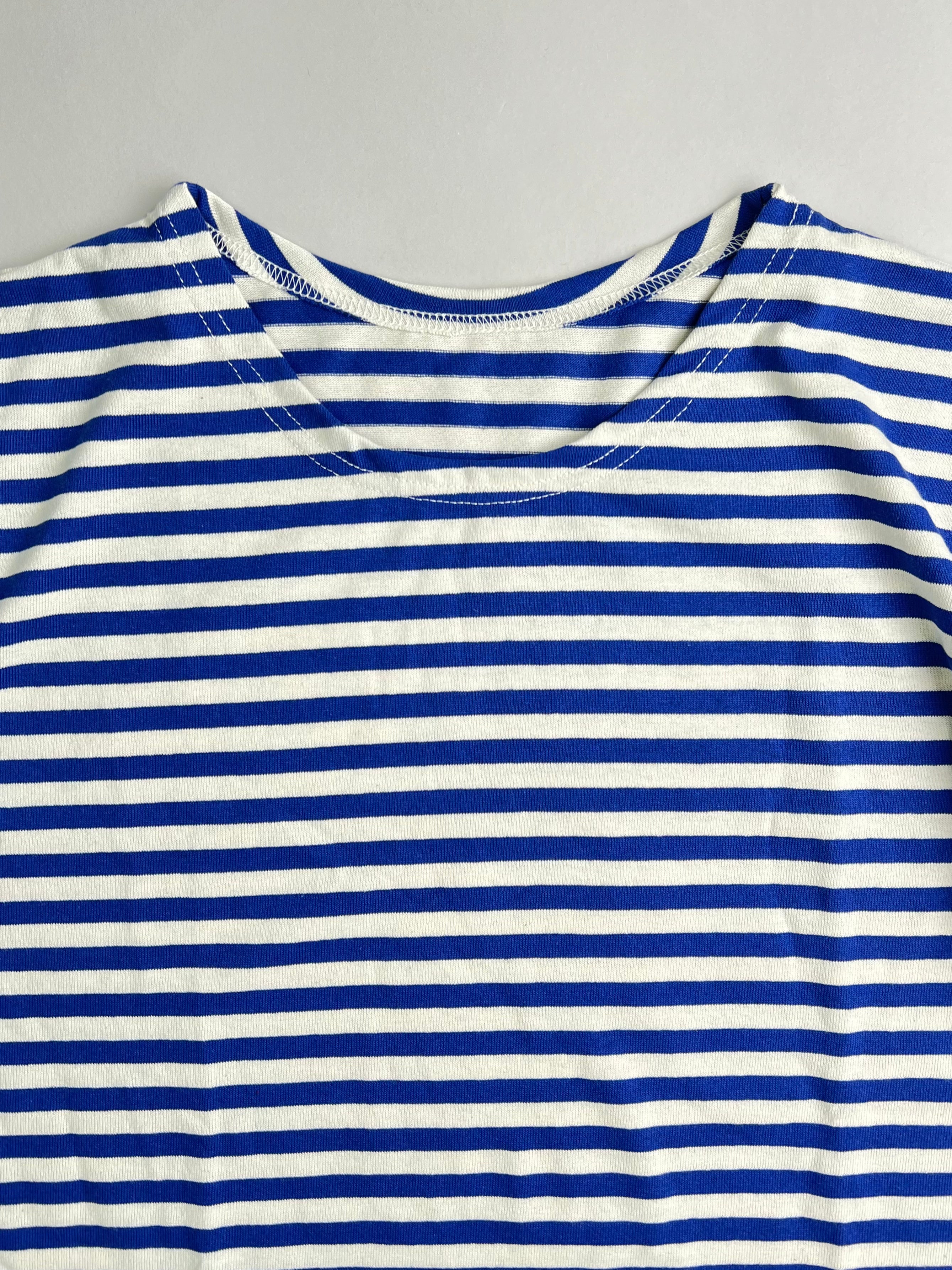 TELNYASHKA STRIPED COTTON LONG SLEEVE SHIRT RUSSIAN ARMY BLUE
