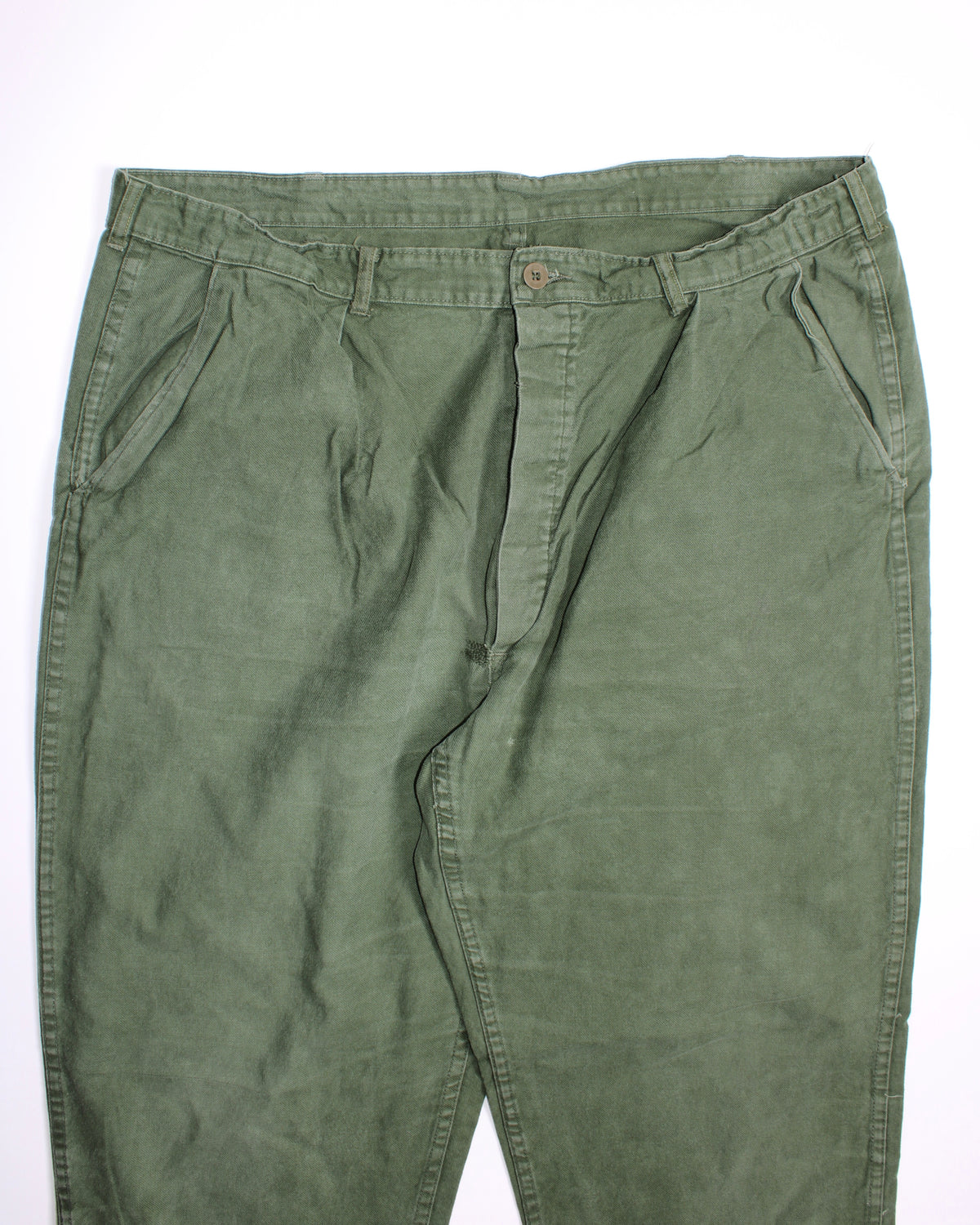 VINTAGE SWEDISH ARMY FATIGUE PANTS GREEN - W40