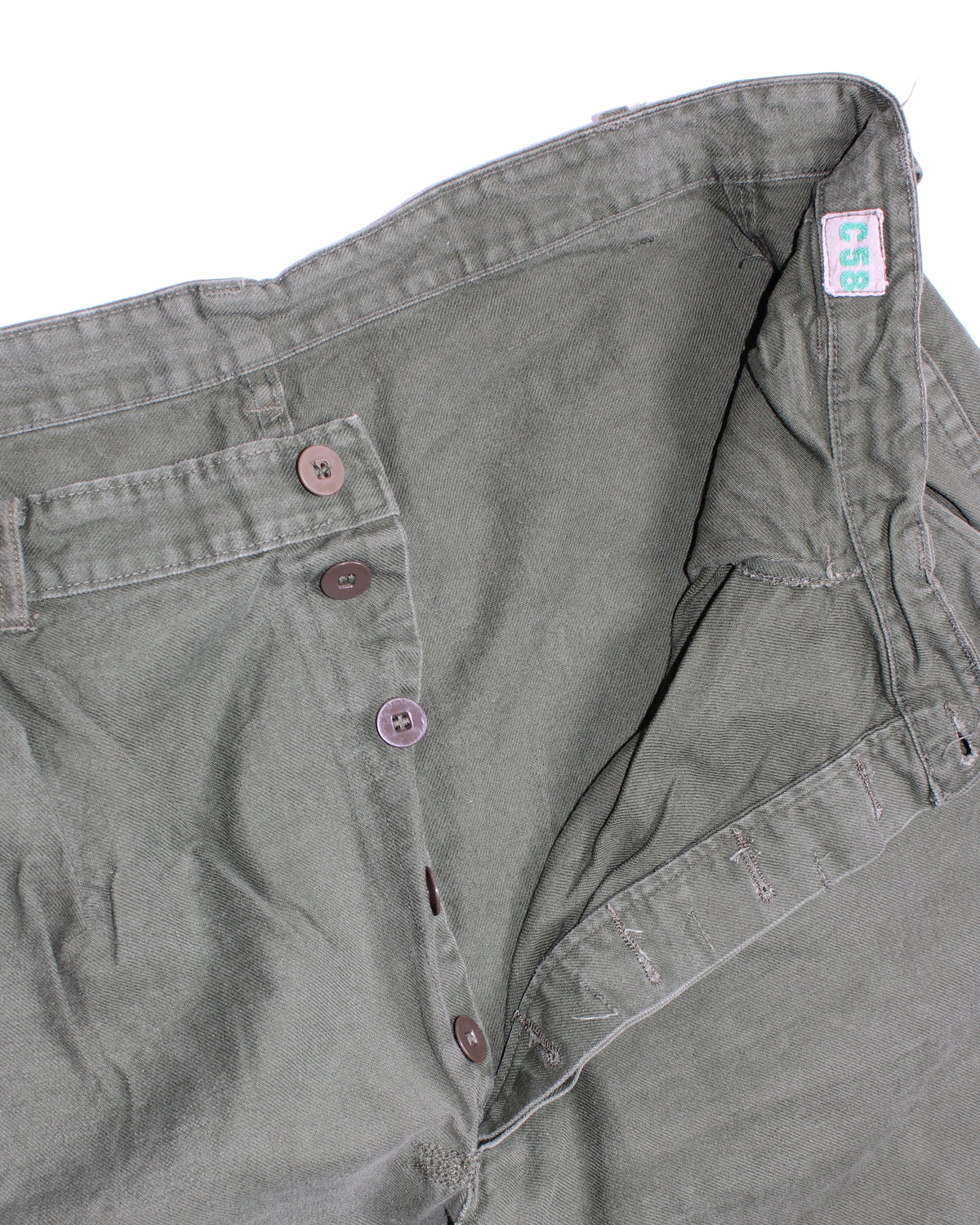 VINTAGE SWEDISH ARMY FATIGUE PANTS GREEN - W40