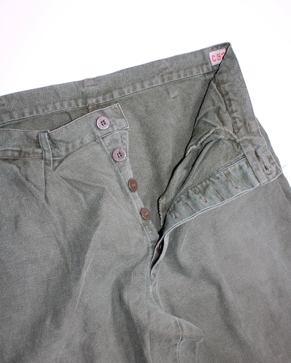 VINTAGE SWEDISH ARMY FATIGUE PANTS GREEN - W32