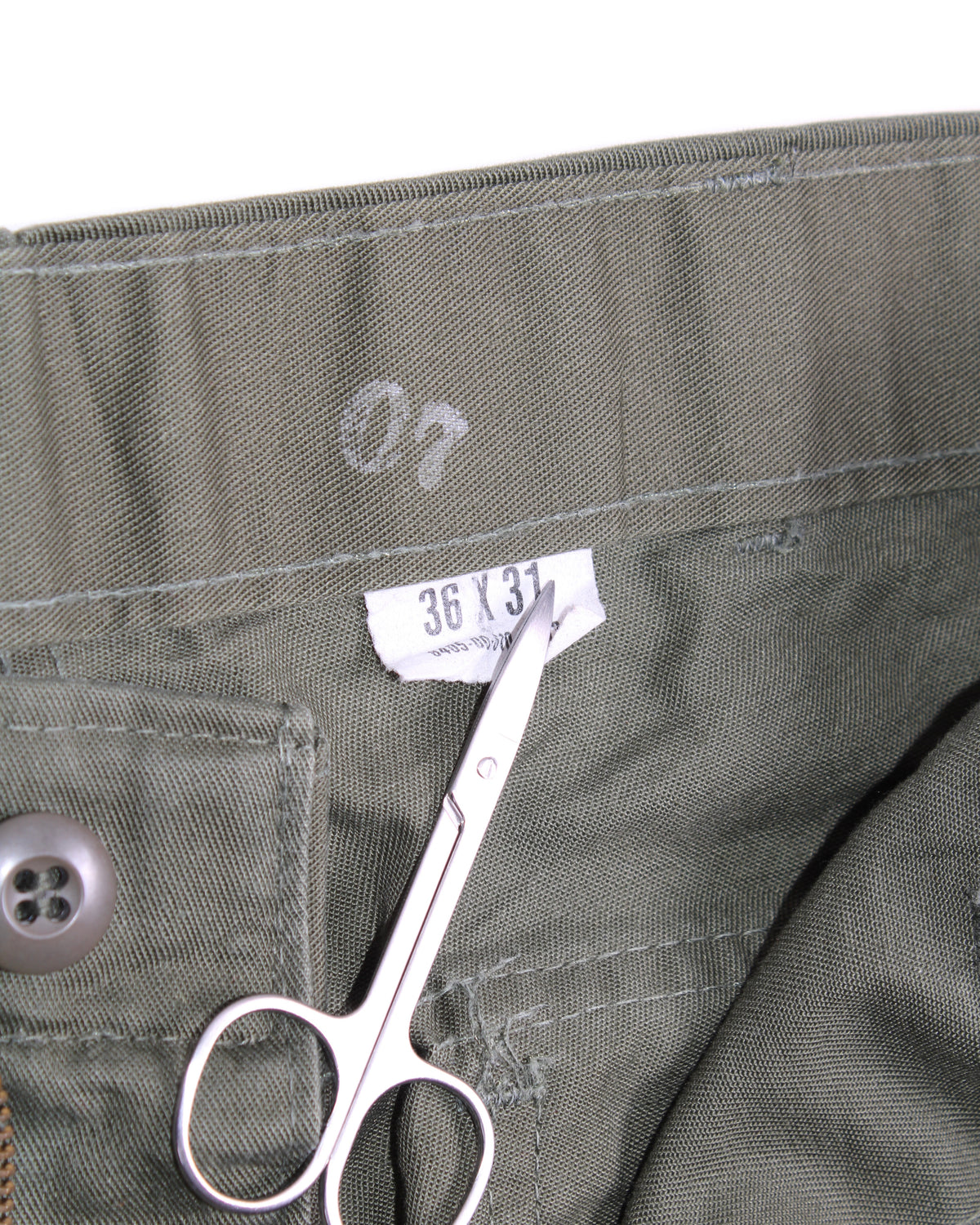US ARMY VINTAGE OG 507 FATIGUE PANTS OLIVE GREEN - W36
