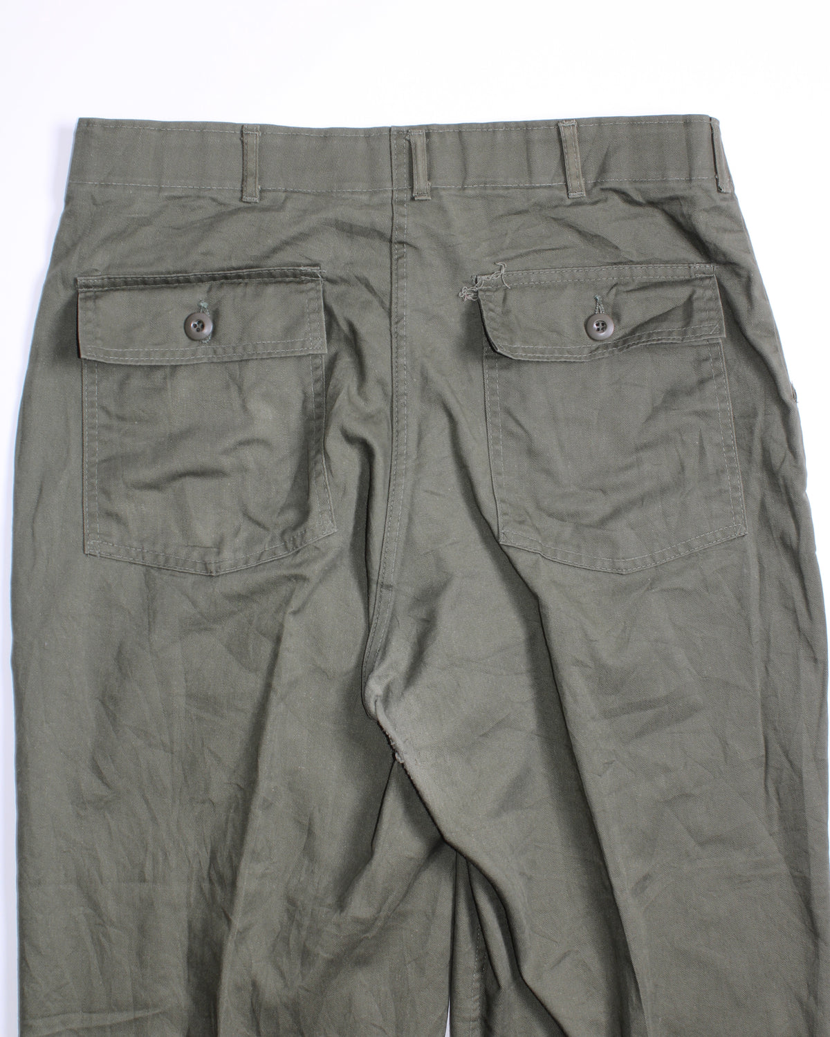 US ARMY VINTAGE OG 507 FATIGUE PANTS OLIVE GREEN - W36
