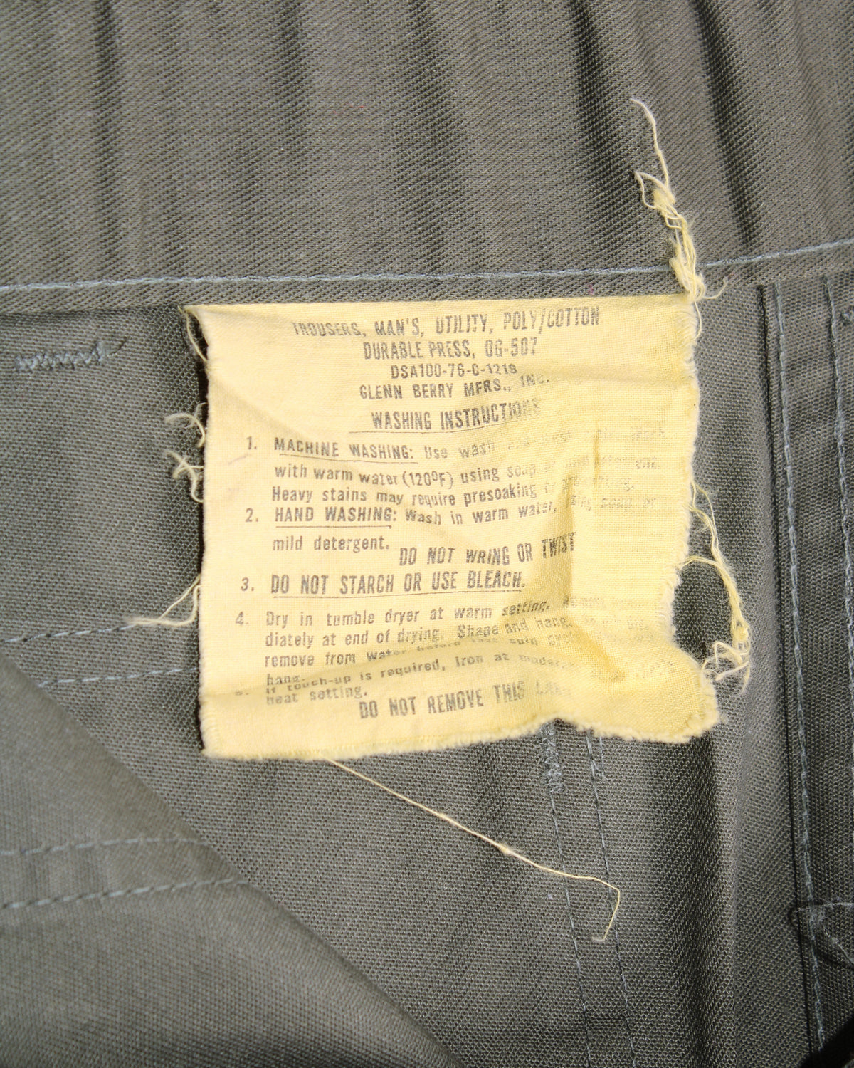 US ARMY VINTAGE OG 507 FATIGUE PANTS OLIVE GREEN - W30