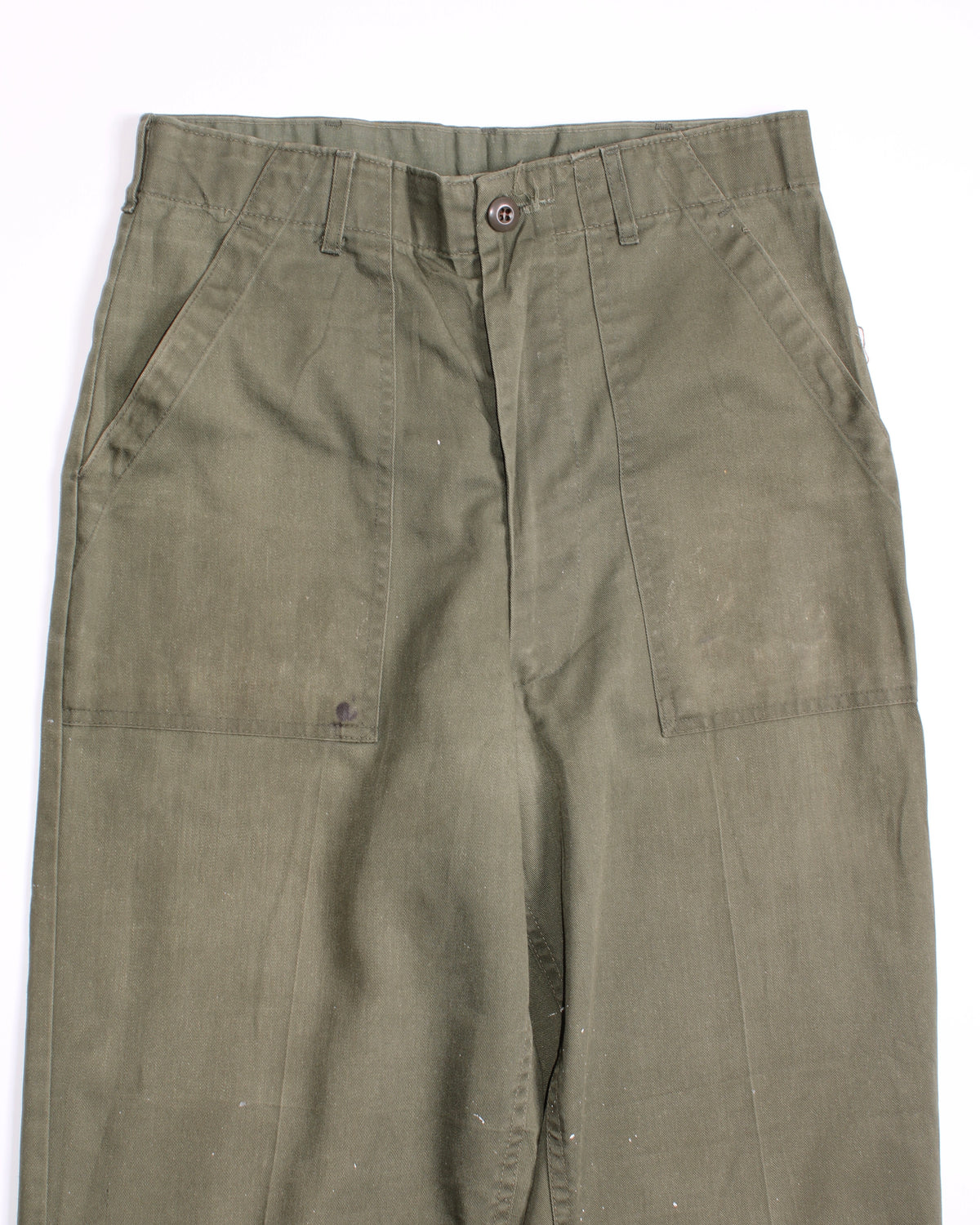 US ARMY VINTAGE OG 507 FATIGUE PAINTER PANTS OLIVE GREEN - W30