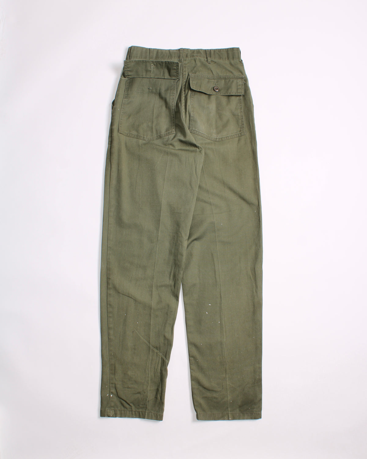 US ARMY VINTAGE OG 507 FATIGUE PAINTER PANTS OLIVE GREEN - W30
