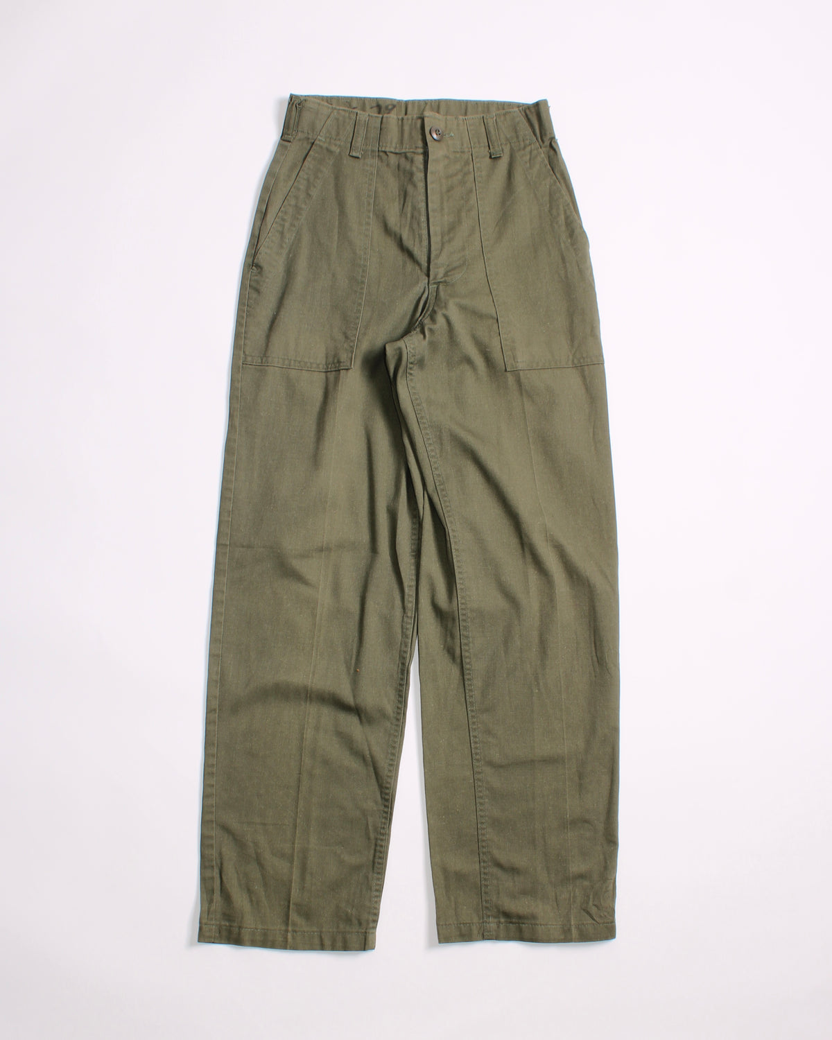 US ARMY VINTAGE OG 507 FATIGUE PANTS OLIVE GREEN - W26