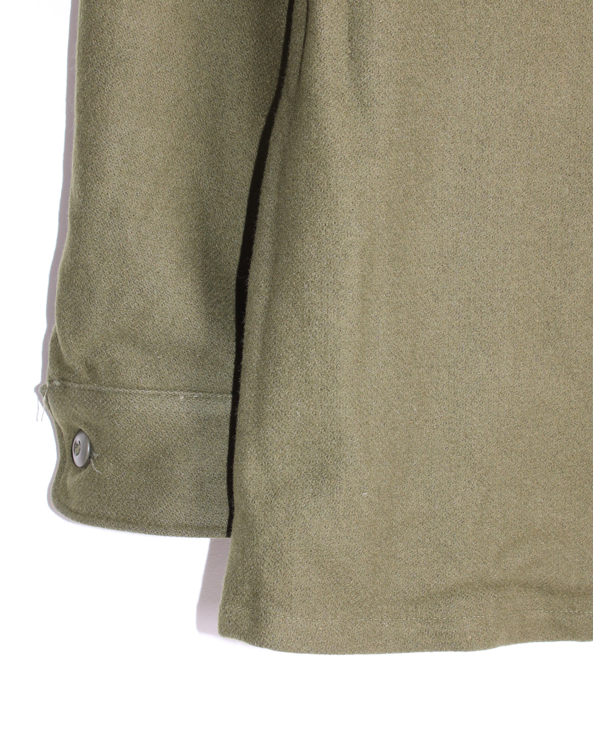 US ARMY VINTAGE OG 108 WOOL SHIRT OLIVE GREEN JUN - SMALL