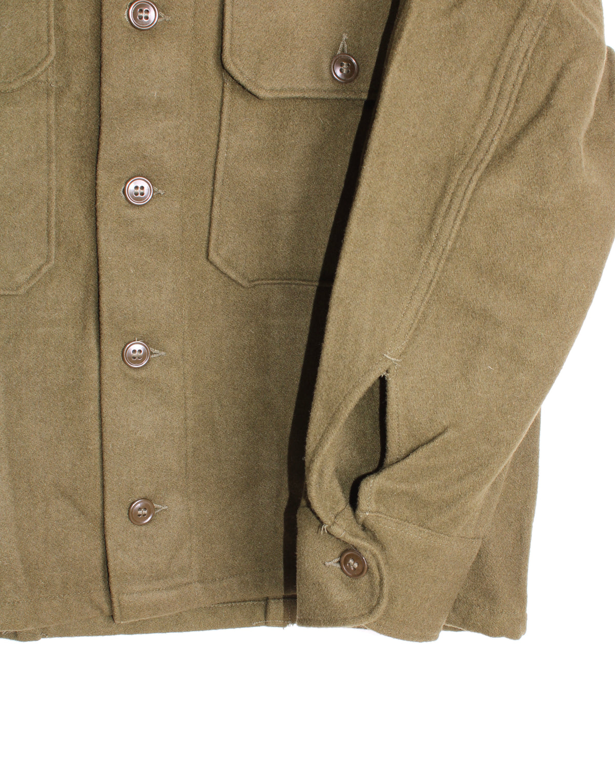 US ARMY VINTAGE OG 108 WOOL SHIRT OLIVE GREEN - MEDIUM