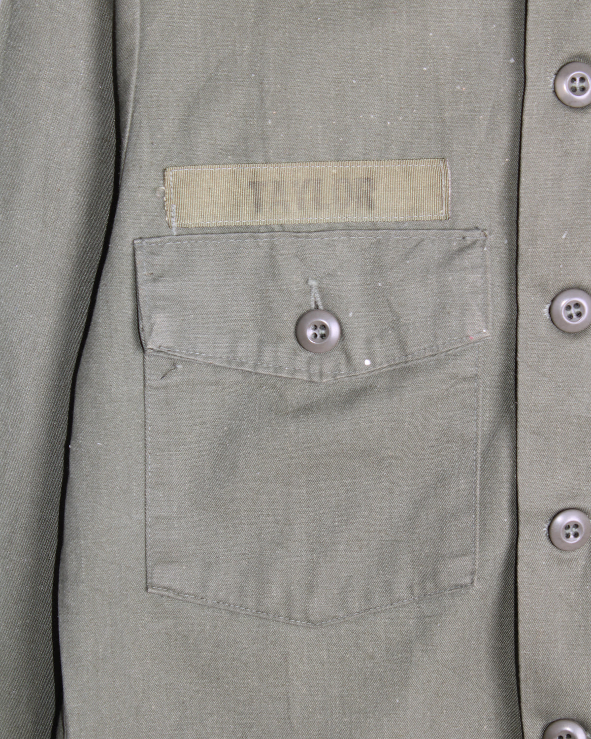 US ARMY VINTAGE OG 507 FATIGUE SHIRT OLIVE GREEN - S/M