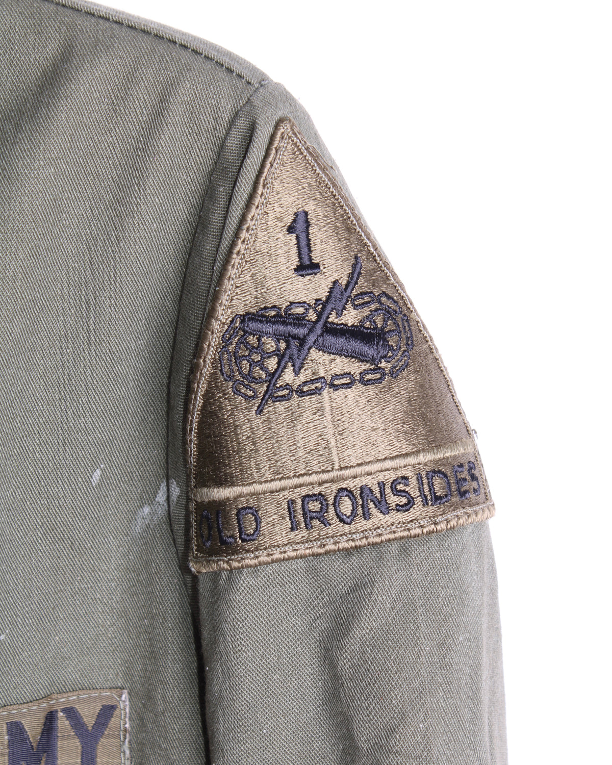 US ARMY VINTAGE OG 507 FATIGUE SHIRT OLIVE GREEN - S/M