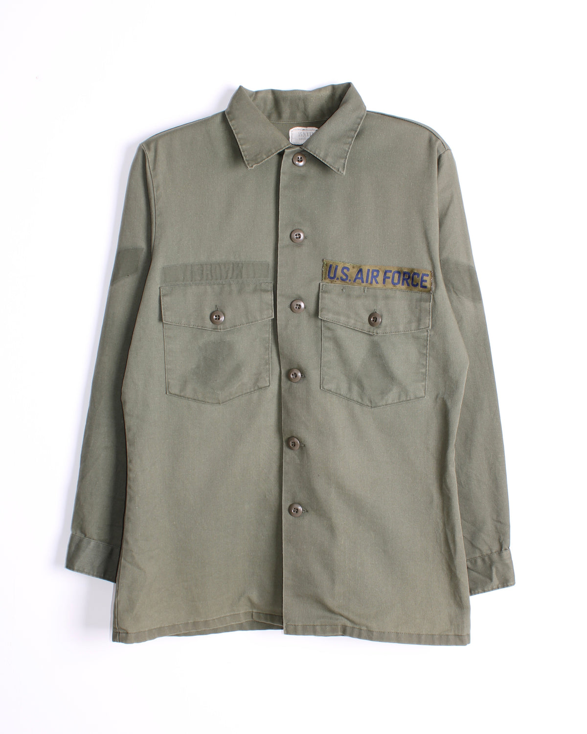 US ARMY VINTAGE OG 507 FATIGUE SHIRT OLIVE GREEN - M/L