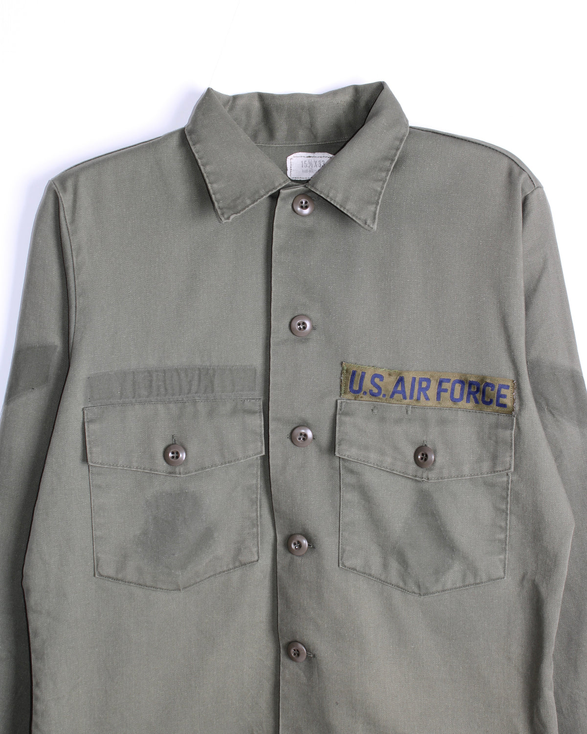 US ARMY VINTAGE OG 507 FATIGUE SHIRT OLIVE GREEN - M/L
