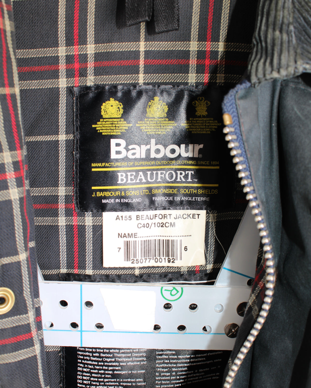 BARBOUR BEAUFORT VINTAGE WAX JACKET BLUE - S/M