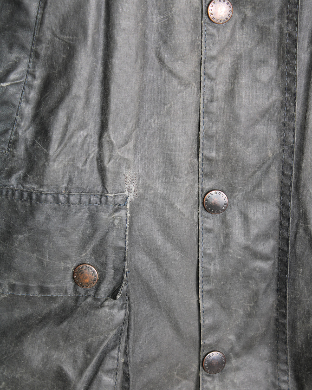 BARBOUR BEDALE VINTAGE WAX JACKET NAVY BLUE - S/M