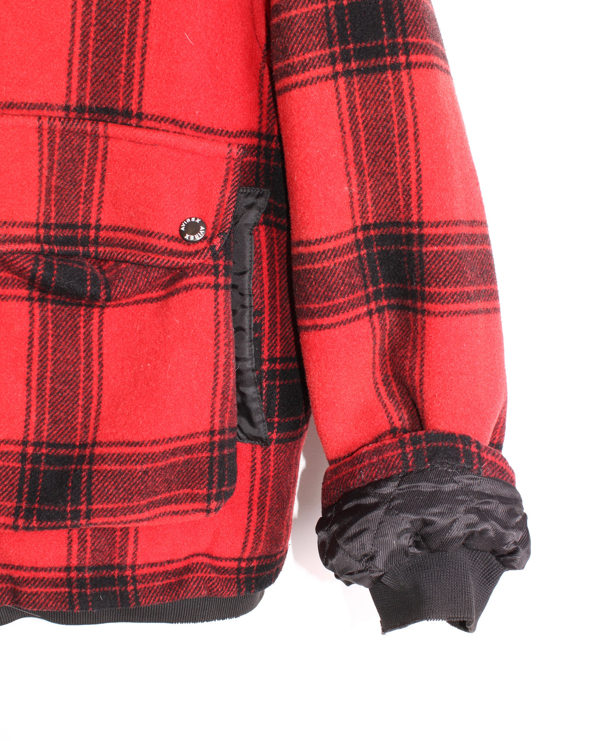 AVIREX VINTAGE WOOL BOMBER JACKET TARTAN RED - XL