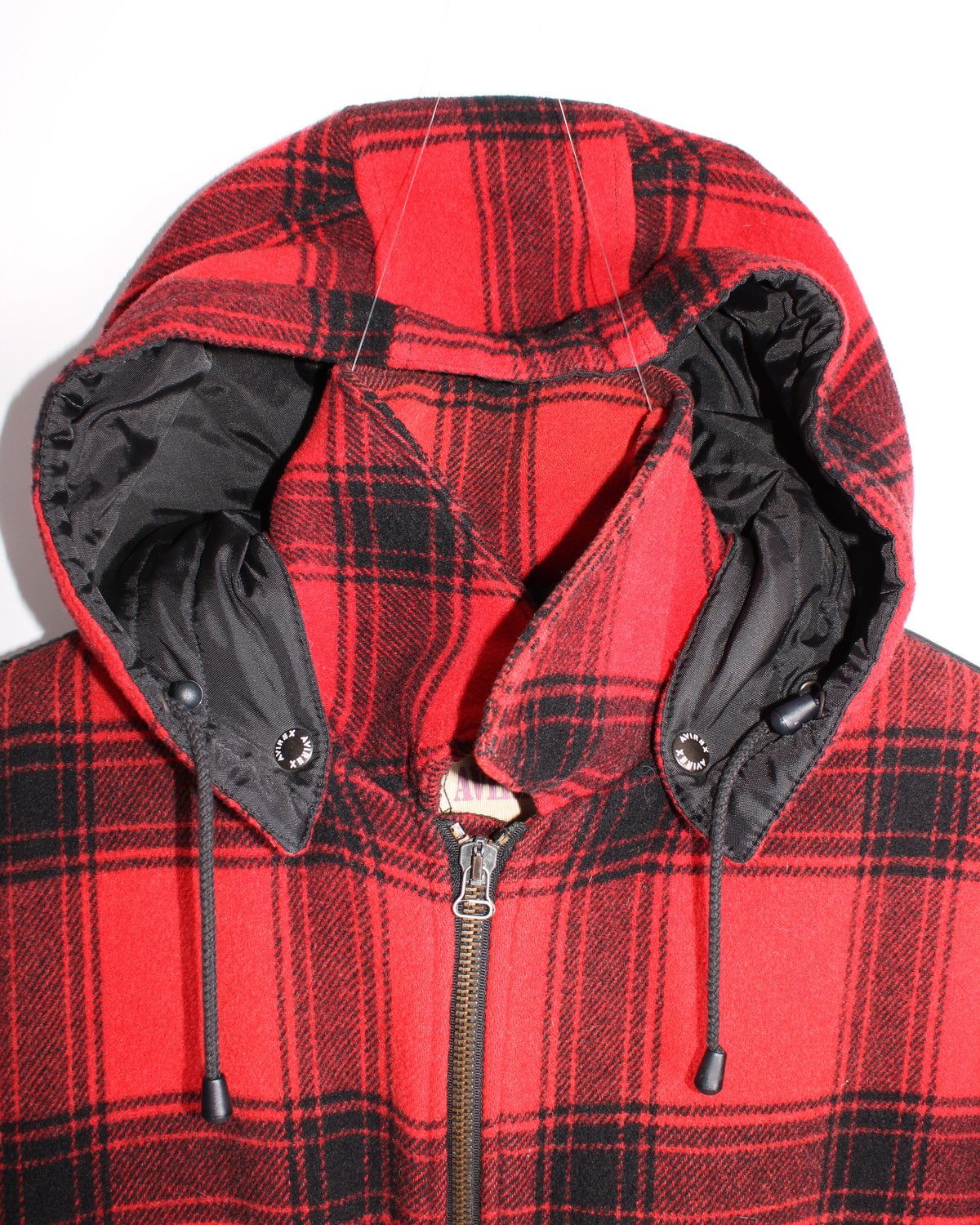 AVIREX VINTAGE WOOL BOMBER JACKET TARTAN RED - XL
