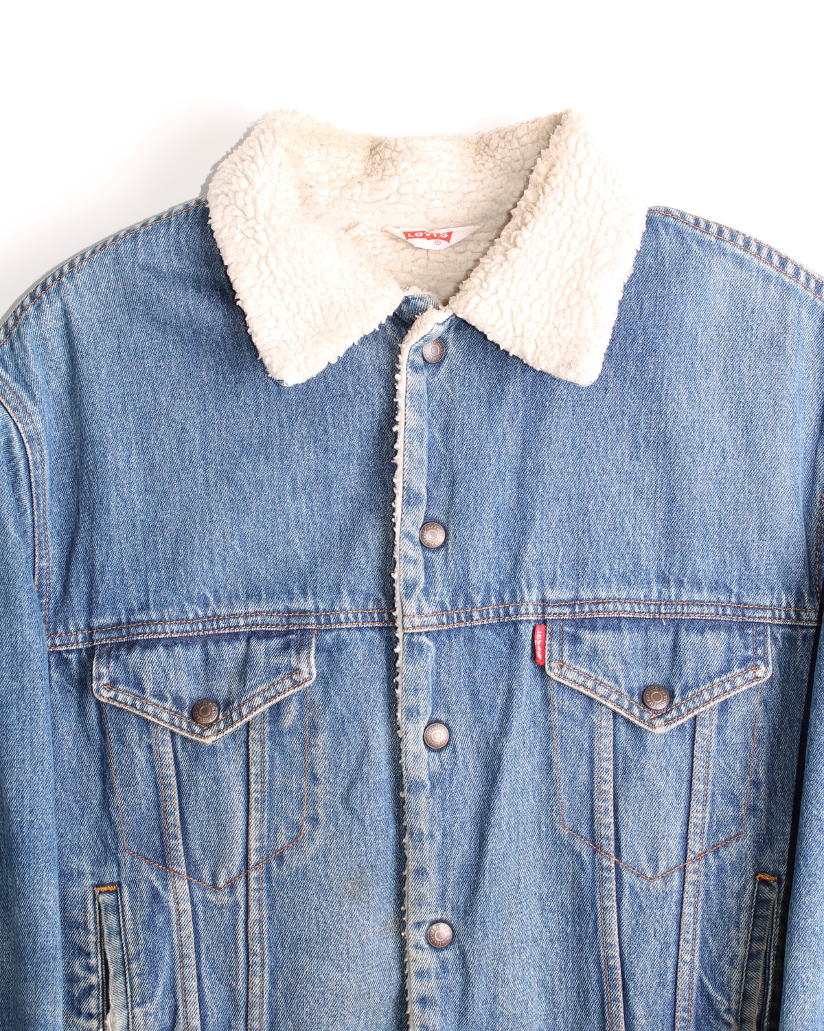 LEVIS VINTAGE SHERPA LINED DENIM JACKET 1990S VTG - M/L