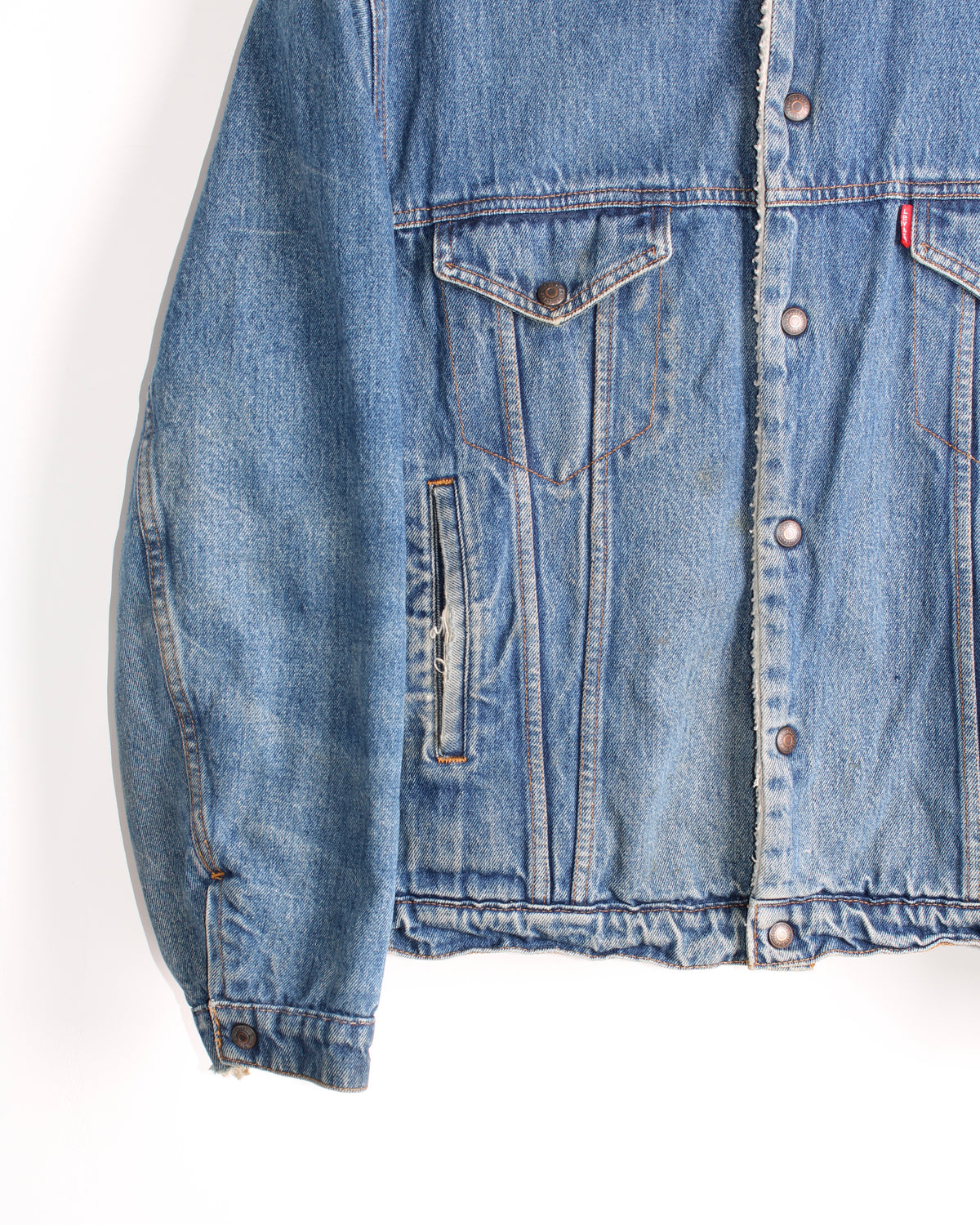 LEVIS VINTAGE SHERPA LINED DENIM JACKET 1990S VTG - M/L